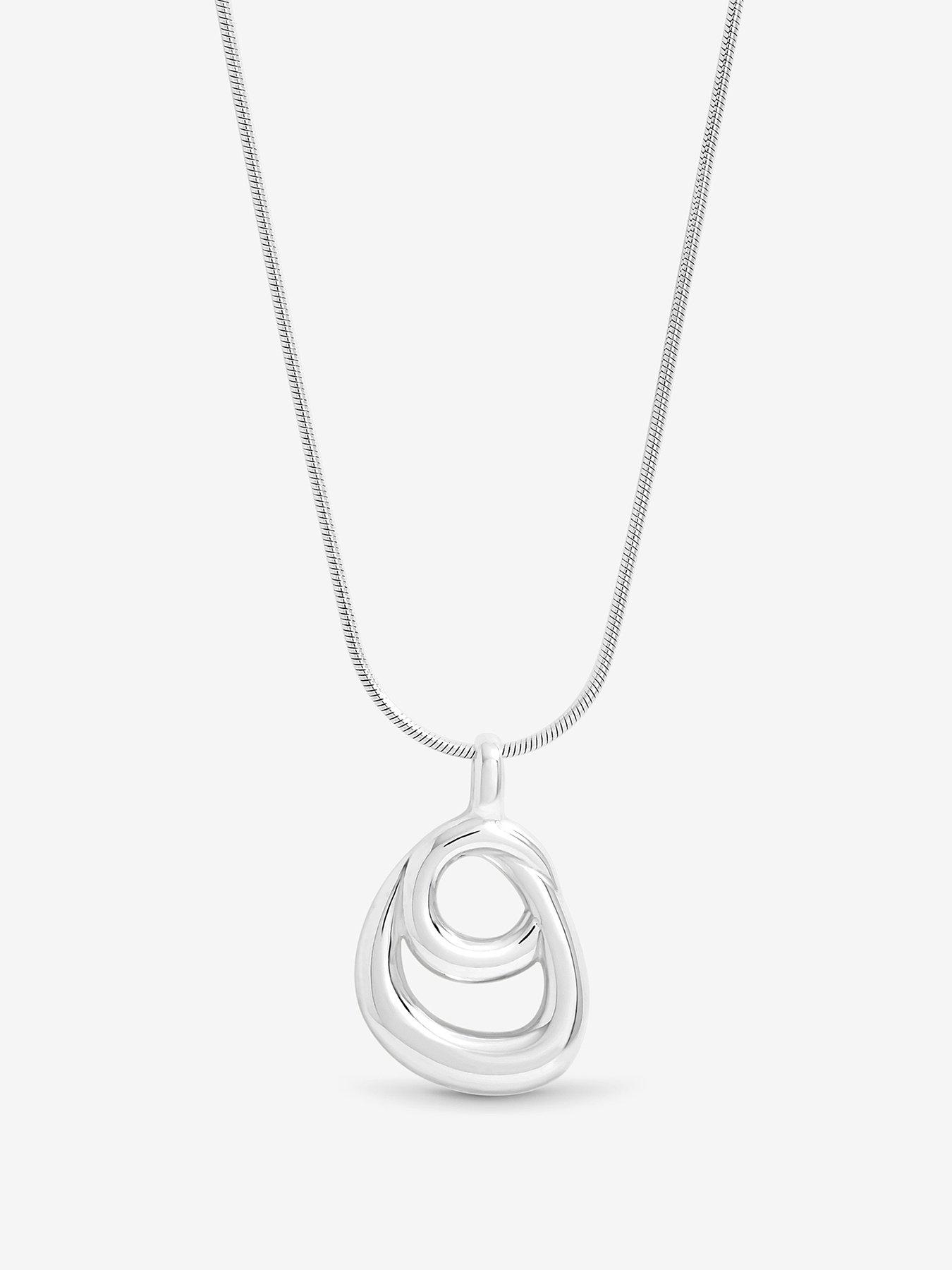 Jon Richard Simply Silver Sterling Silver 925 Polished Swirl Pendant