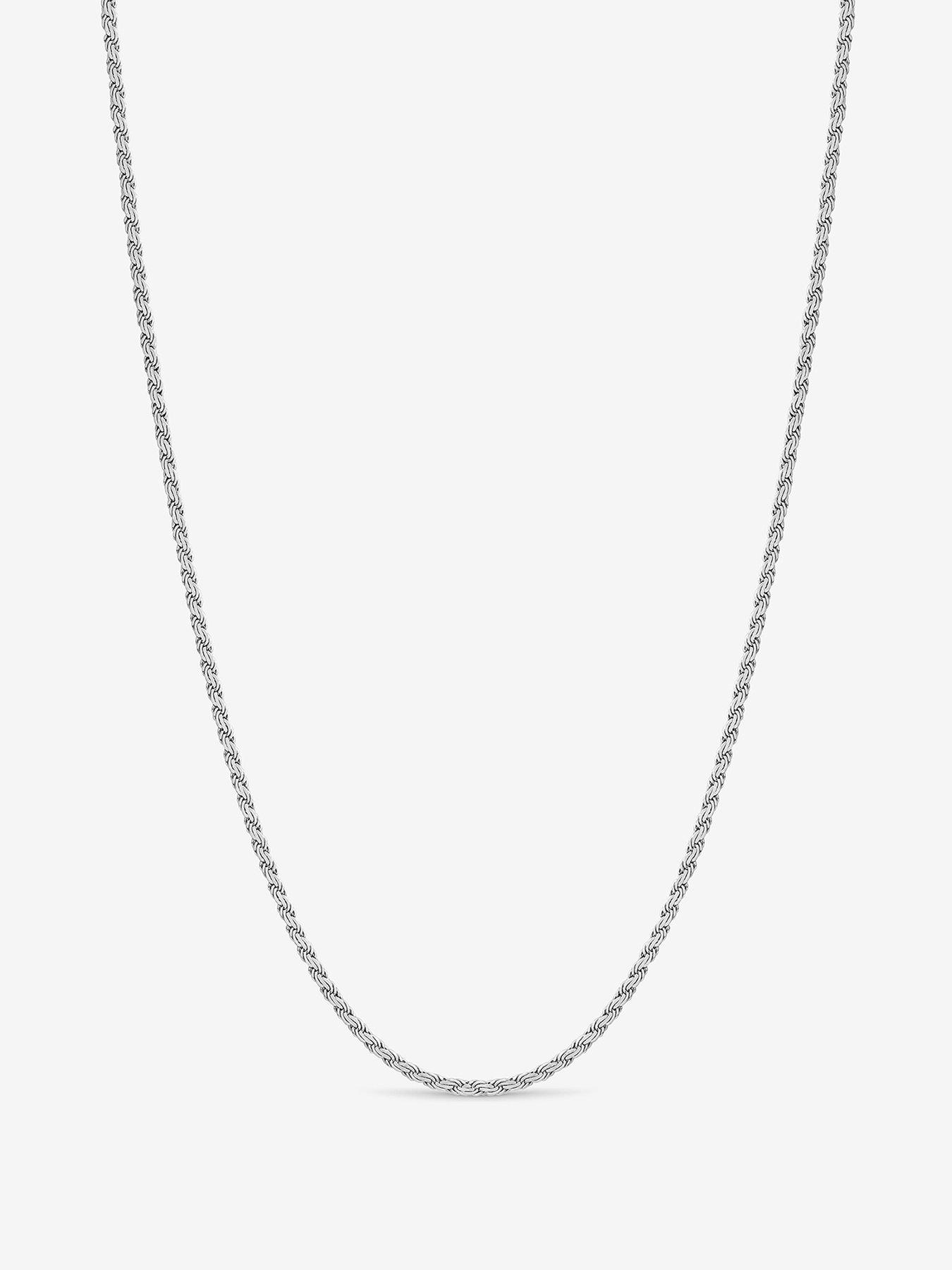 Jon Richard Simply Silver Sterling Silver 925 Textured Chain Necklace