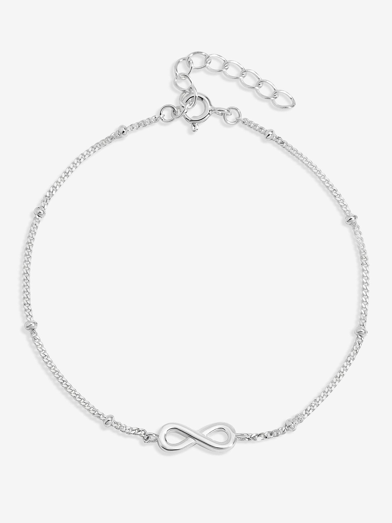 Image 1 of 1 of Jon Richard Simply Silver Sterling Silver 925 Polished Infinity Station Chain Bracelet