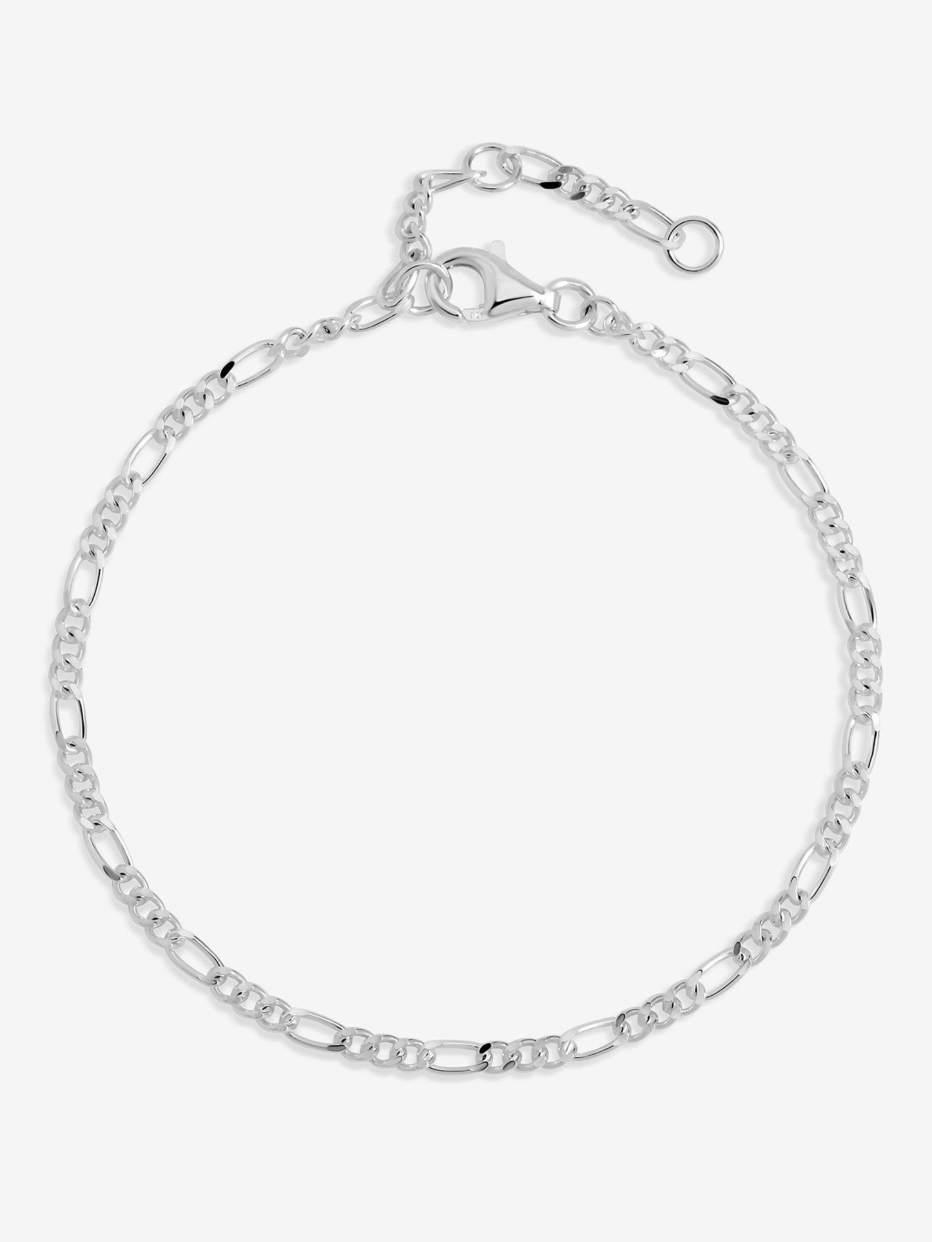 jon-richard-simply-silver-sterling-silver-925-figaro-chain-braceletfront