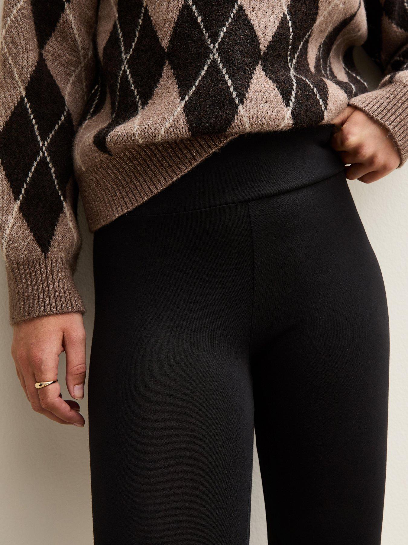 Image 4 of 5 of New Look High Waist Stretch Cotton Leggings - Black