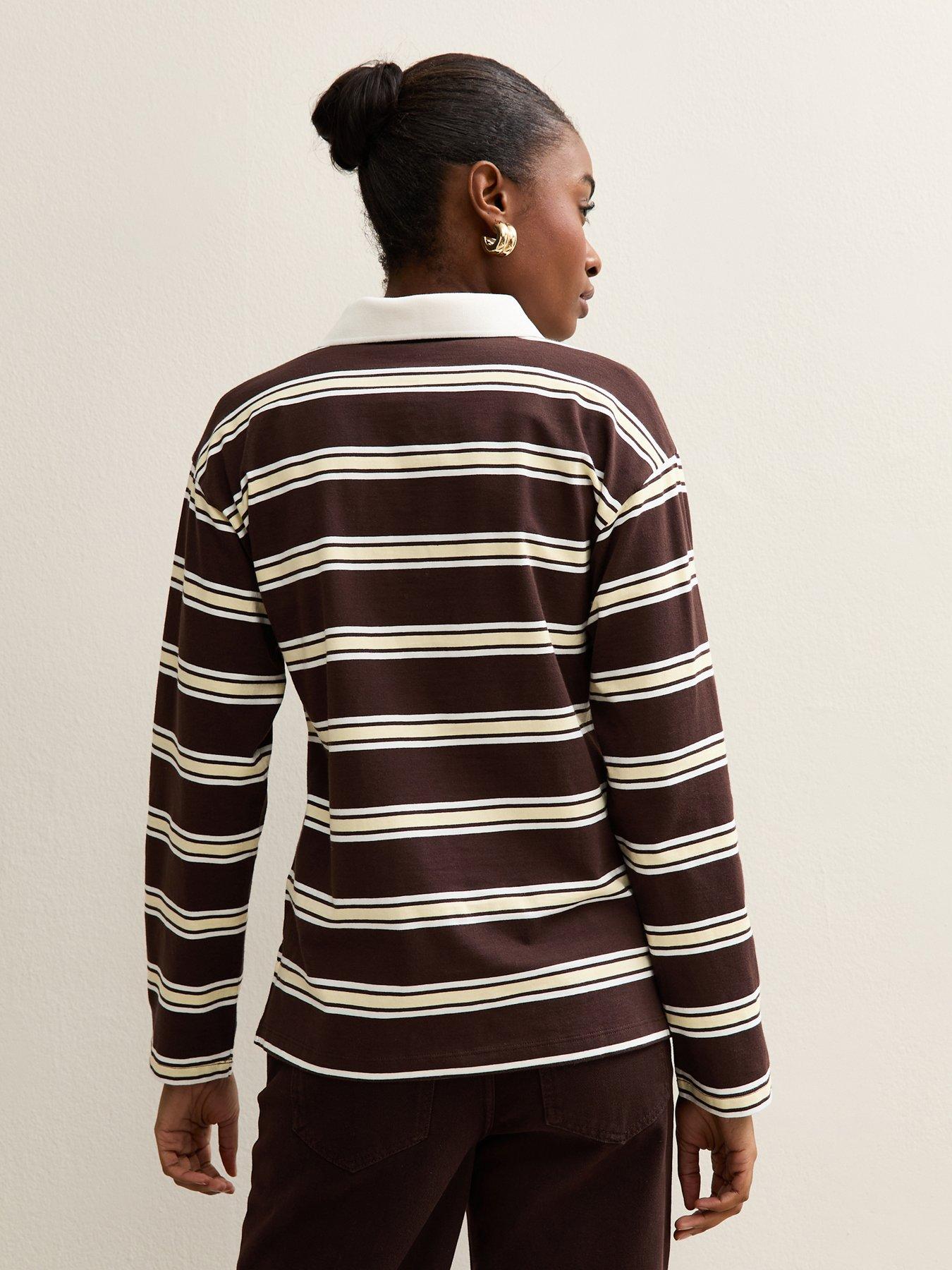 new-look-striped-long-sleeve-rugby-top-brownstillFront