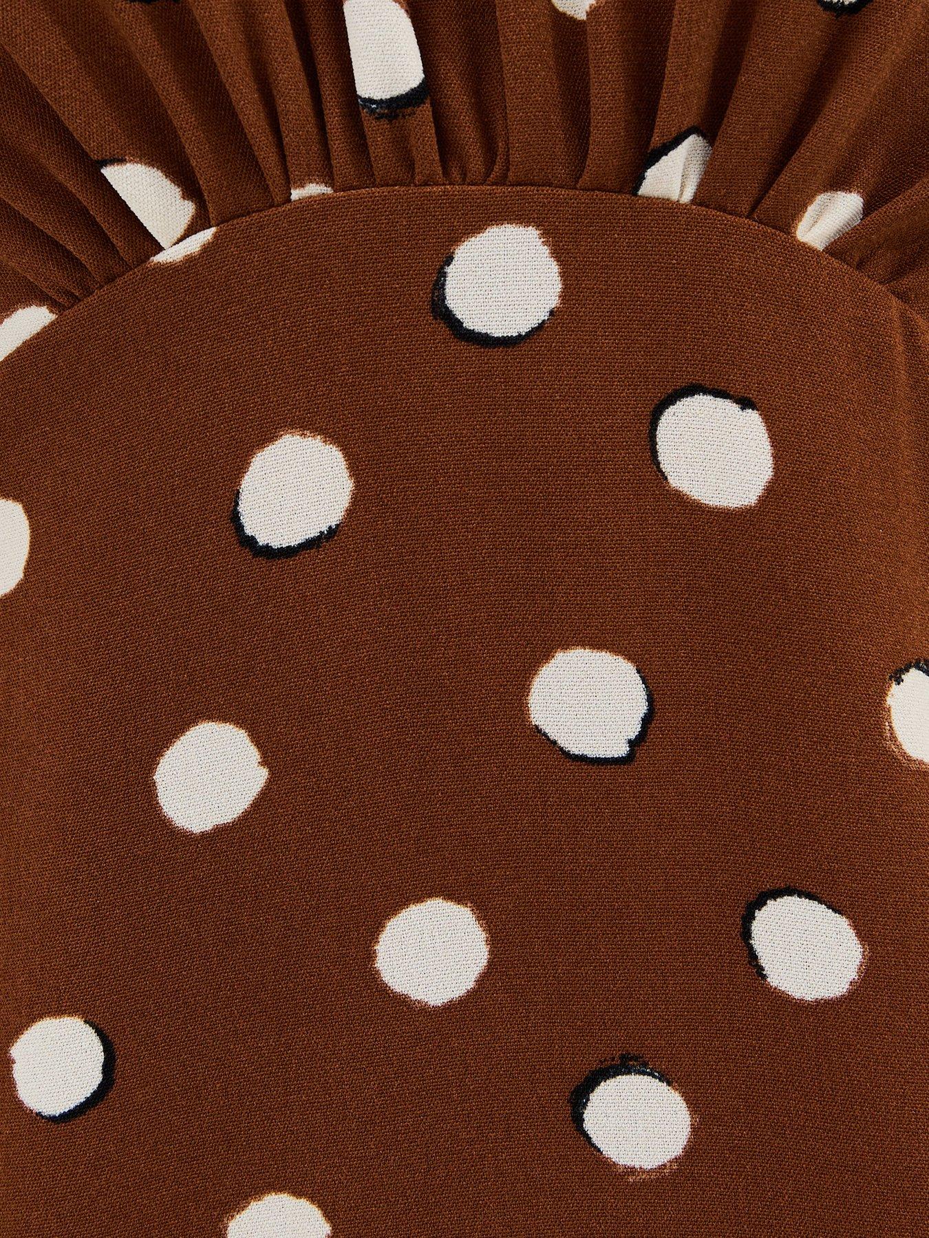 new-look-brown-polka-dot-godet-midi-dressdetail