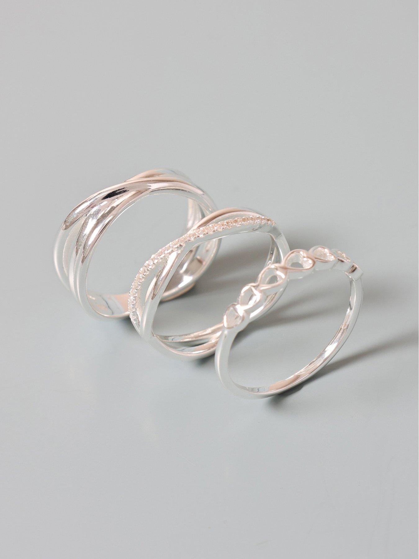Image 2 of 2 of Jon Richard Simply Silver Sterling Silver 925 Polished and Cubic Zirconia Infinity Ring