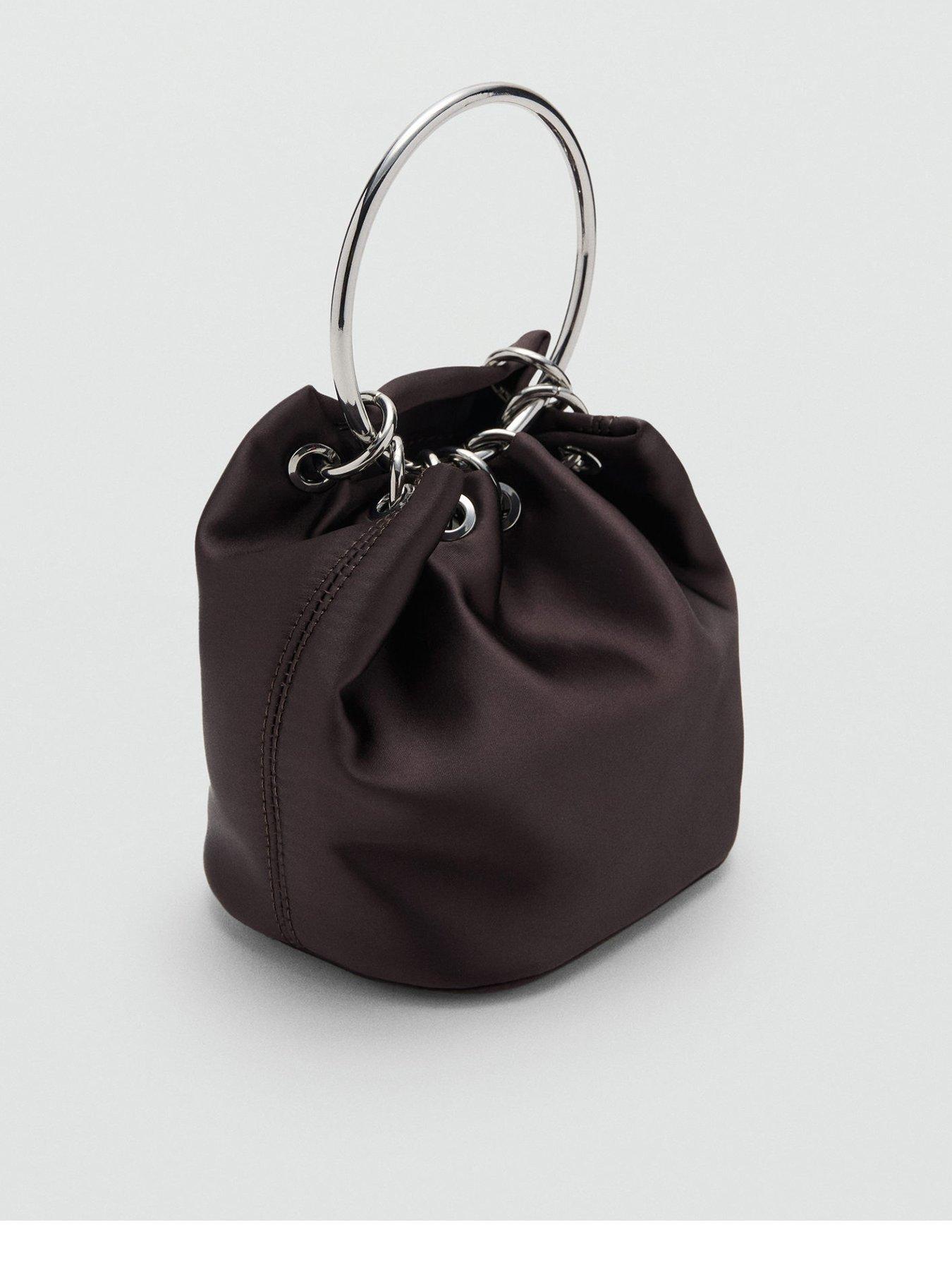 mango-handbag-with-metal-handle-brown