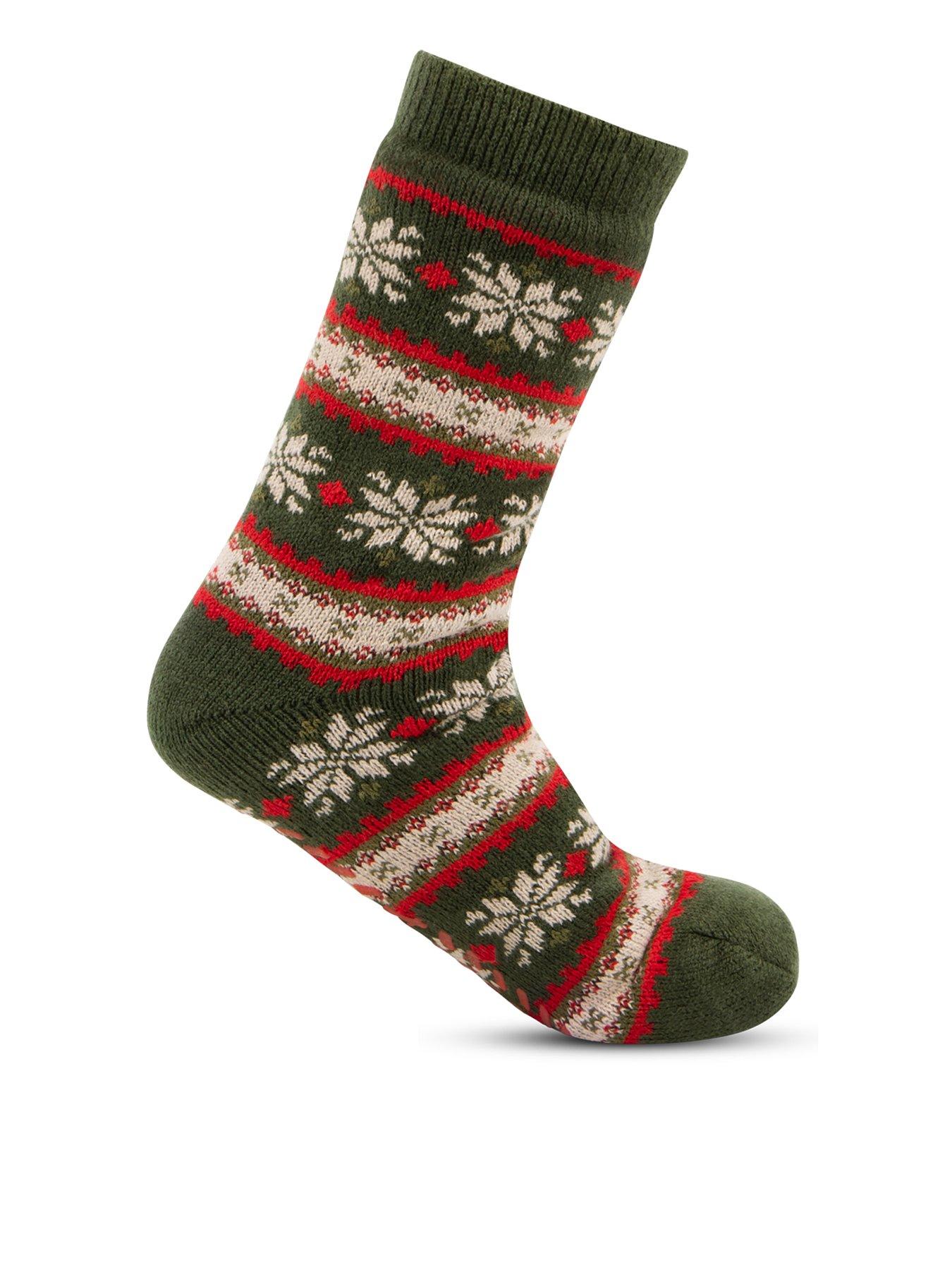 totes-toasties-mens-sherpa-lined-fair-isle-slipper-socks-redstillFront