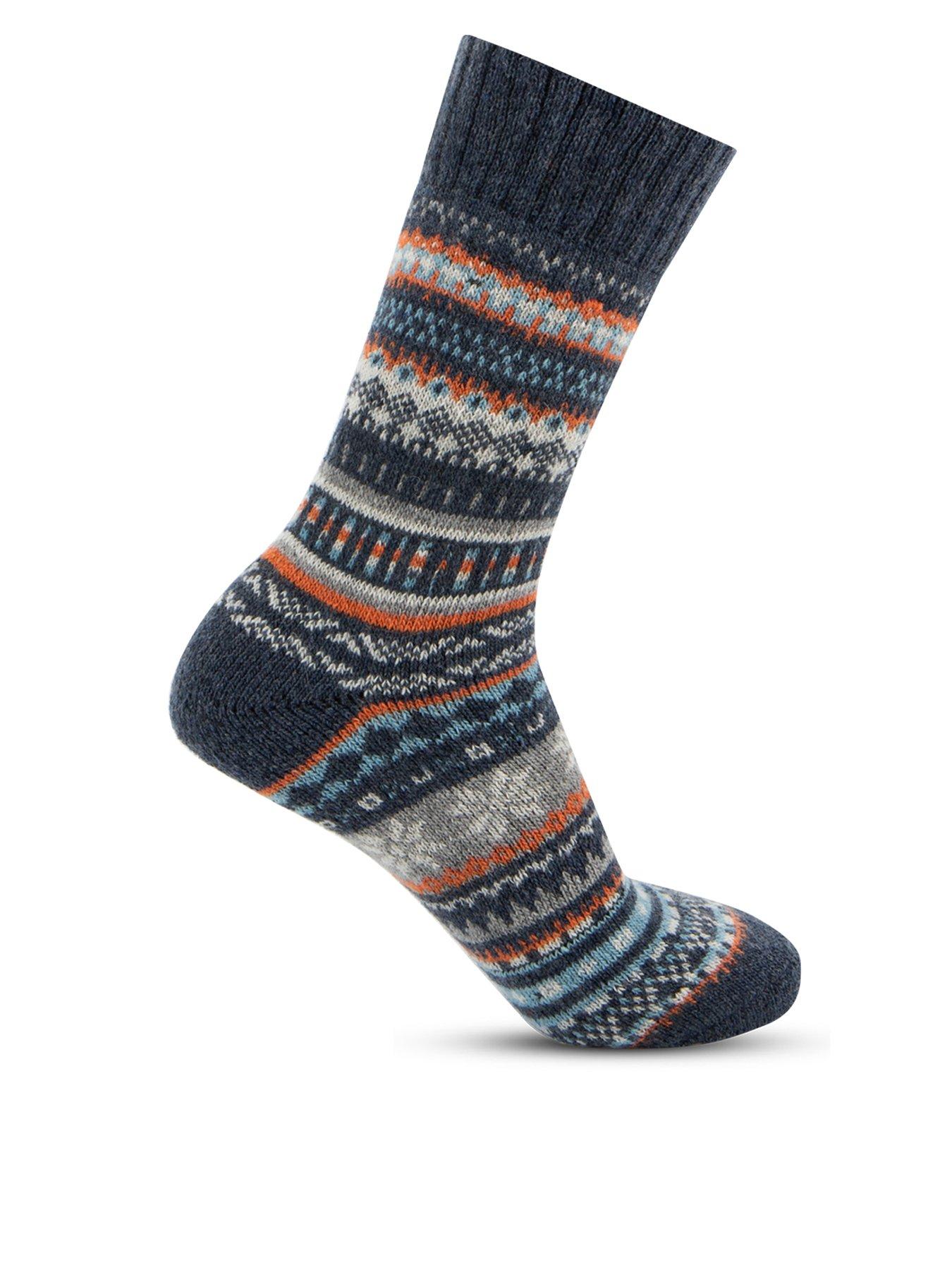 totes-toasties-mens-wool-blend-fair-isle-slippers-sock-twin-pack-multistillFront