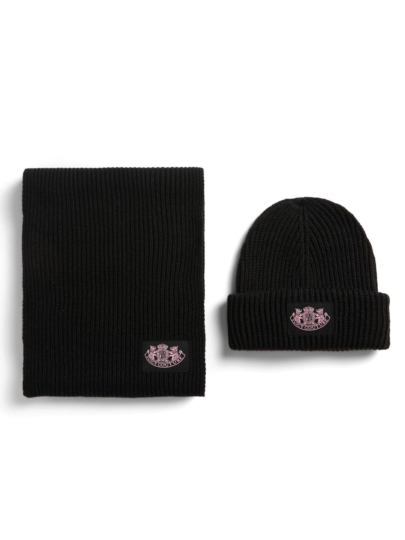 juicy-couture-crest-scarfbeanie-set-blackstillFront