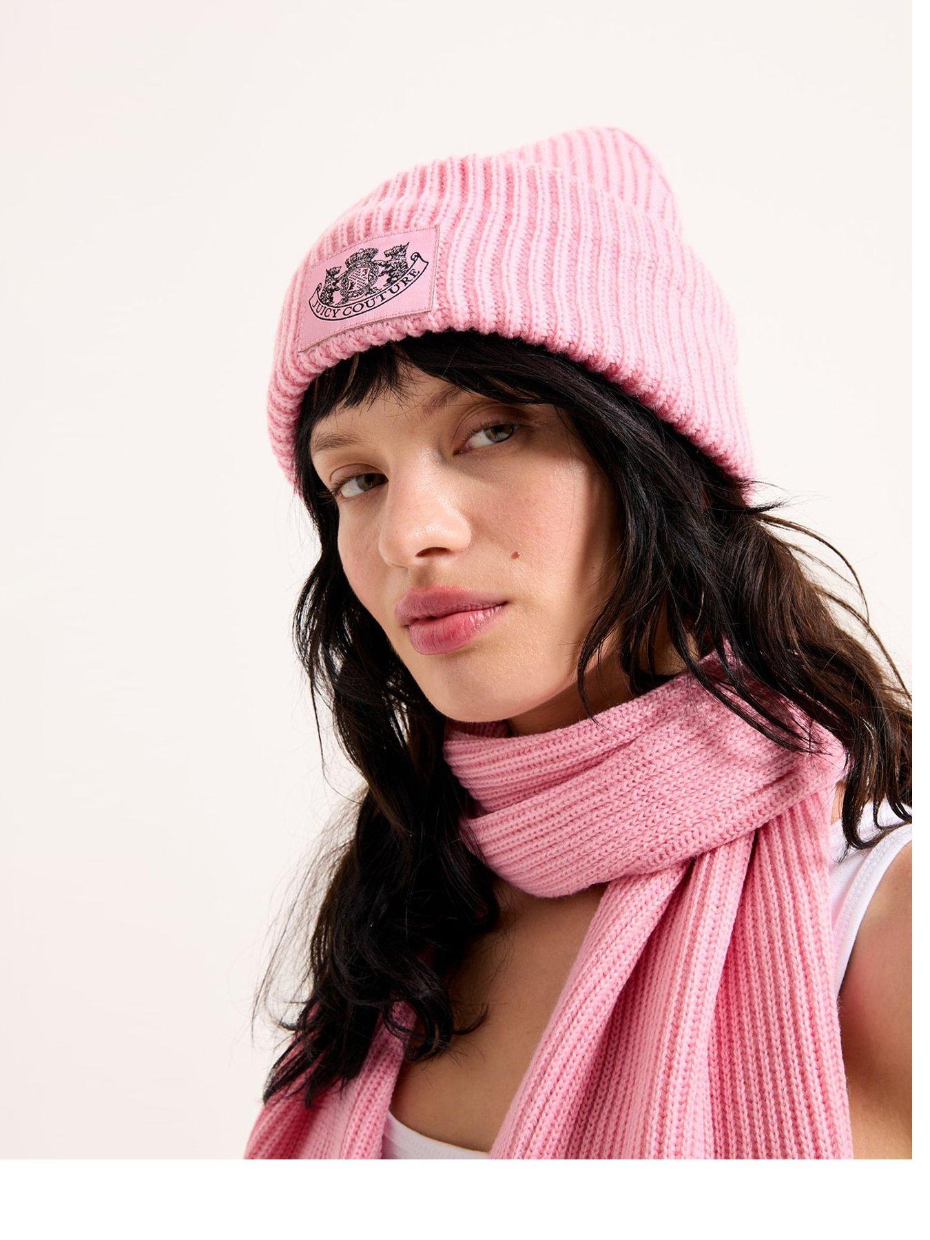 Juicy Couture Crest Scarf/Beanie Set - Pink