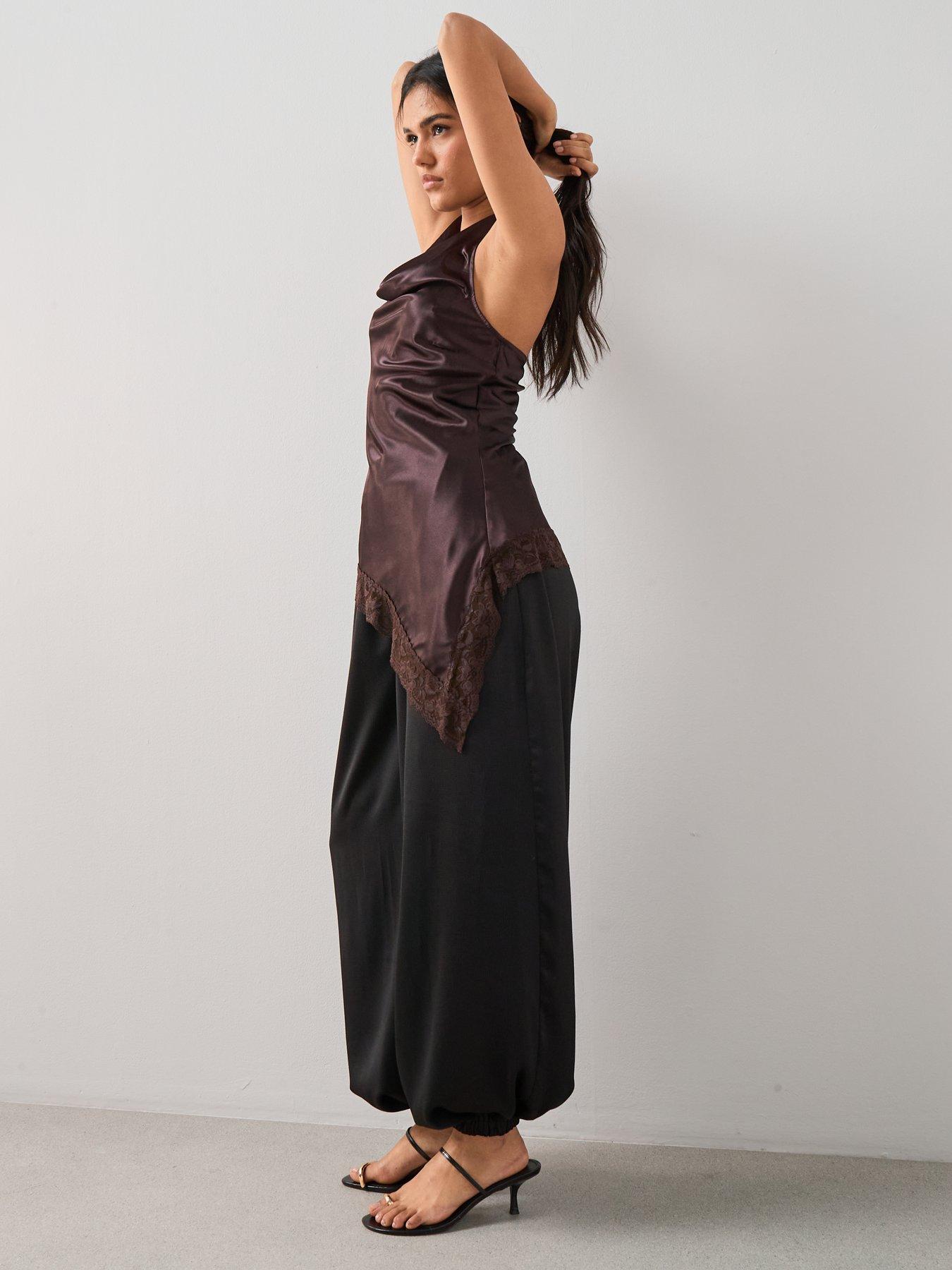 the-very-collection-satin-draped-cowl-neck-asymmetric-blouse-browndetail