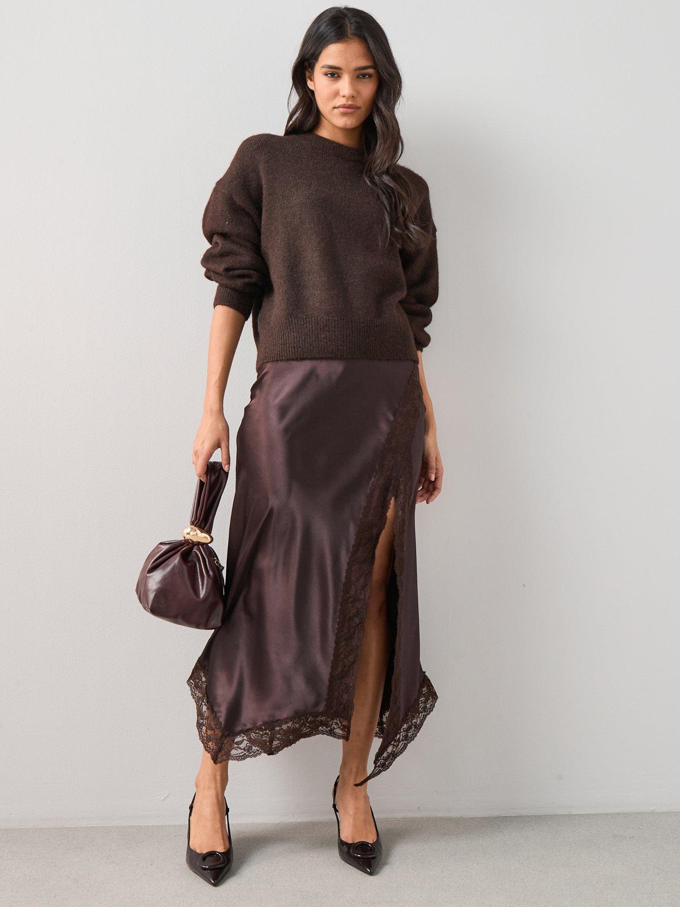 the-very-collection-lace-trim-satin-midi-skirt-brown