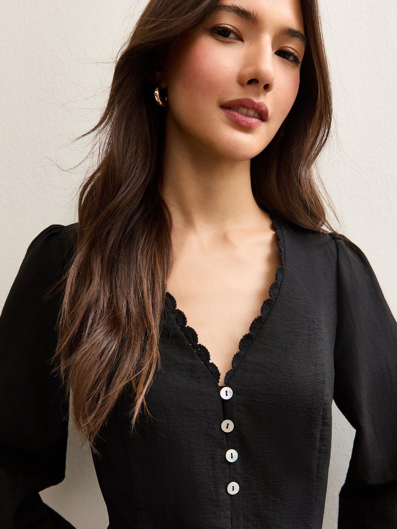 new-look-long-sleeve-godet-mini-dress-blackoutfit