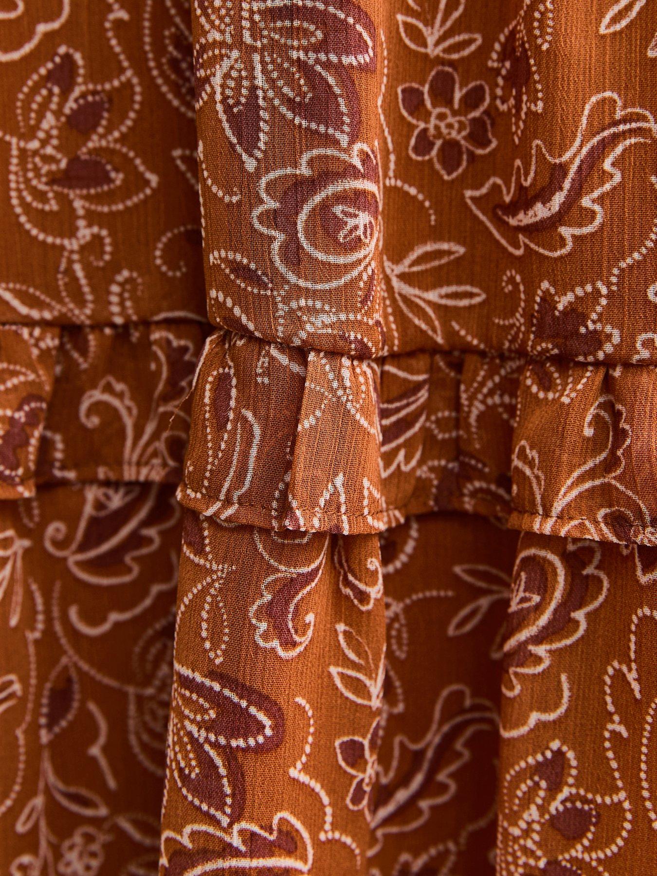 new-look-chiffon-ruffle-paisley-pattern-mini-dress-orangedetail