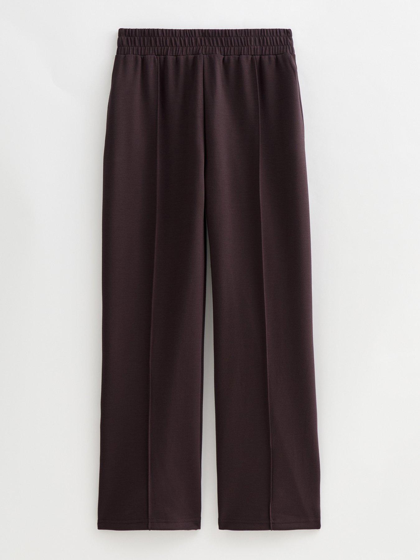 Image 5 of 6 of New Look Premium Elasticated Waist Wide Leg Joggers - Burgundy