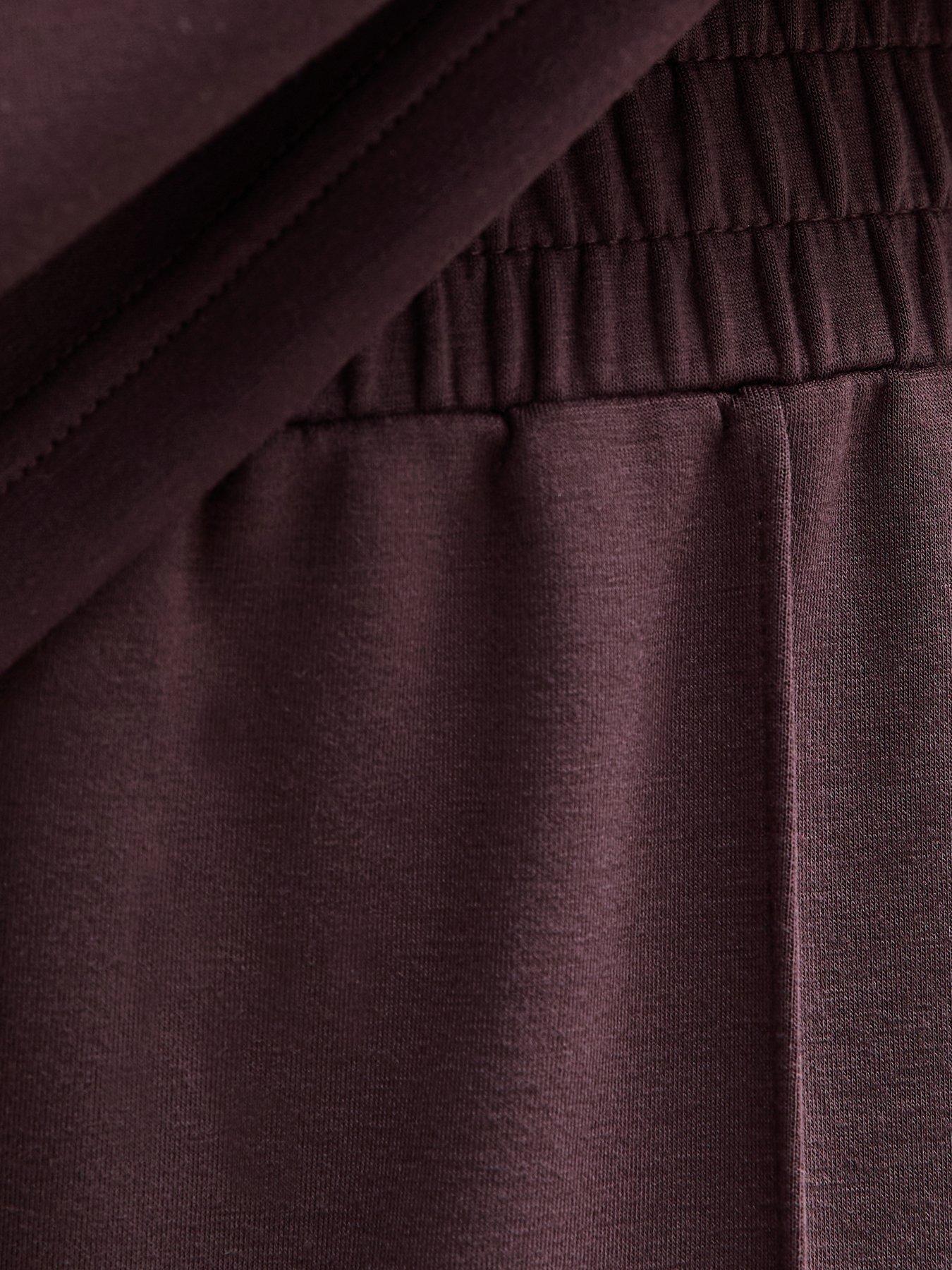 Image 6 of 6 of New Look Premium Elasticated Waist Wide Leg Joggers - Burgundy