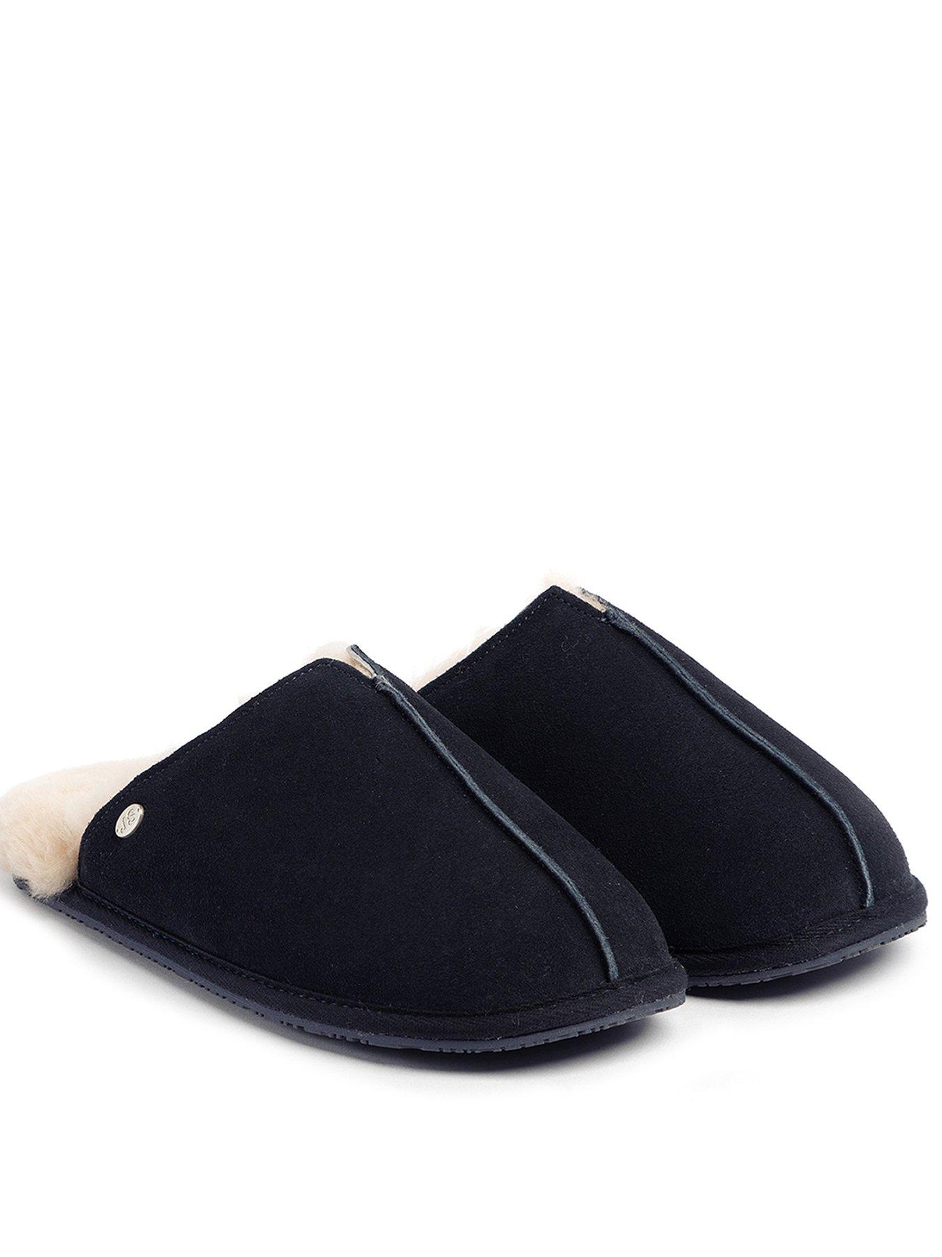 totes-mens-jude-sheepskin-slipper-navyfront
