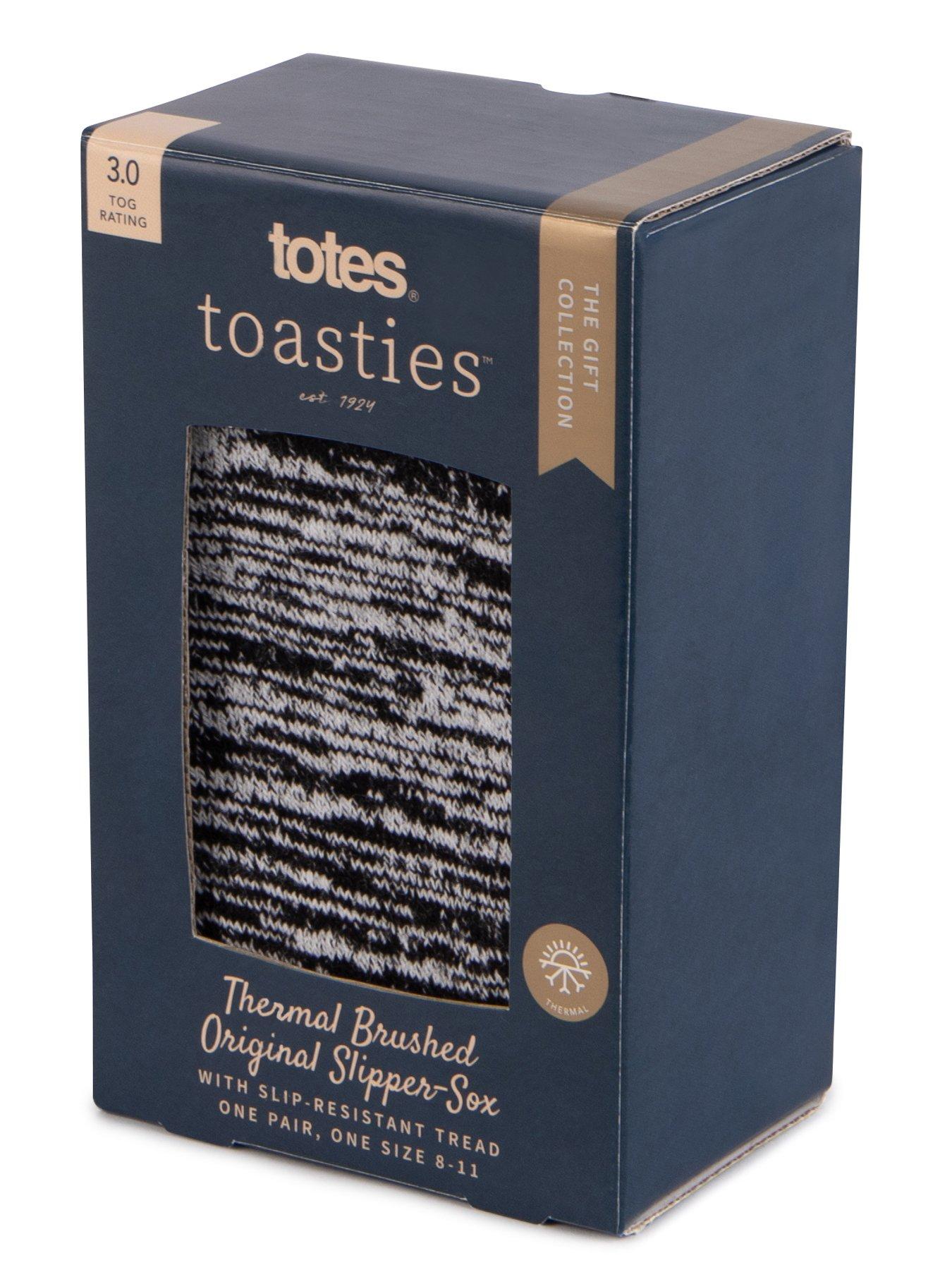 Image 4 of 4 of TOTES Toasties Mens Thermal Brushed Original Slipper Socks - Black