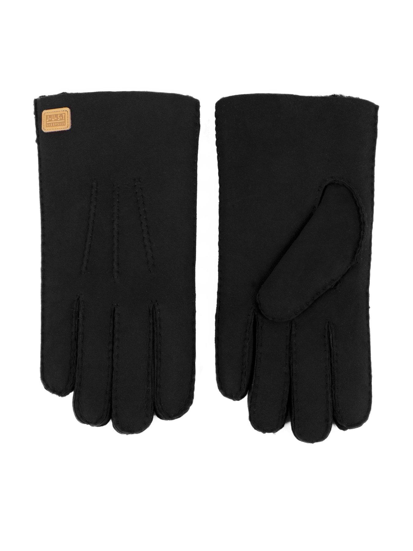 Image 1 of 3 of TOTES Mens Rowan Sheepskin Knitted Gloves - Black