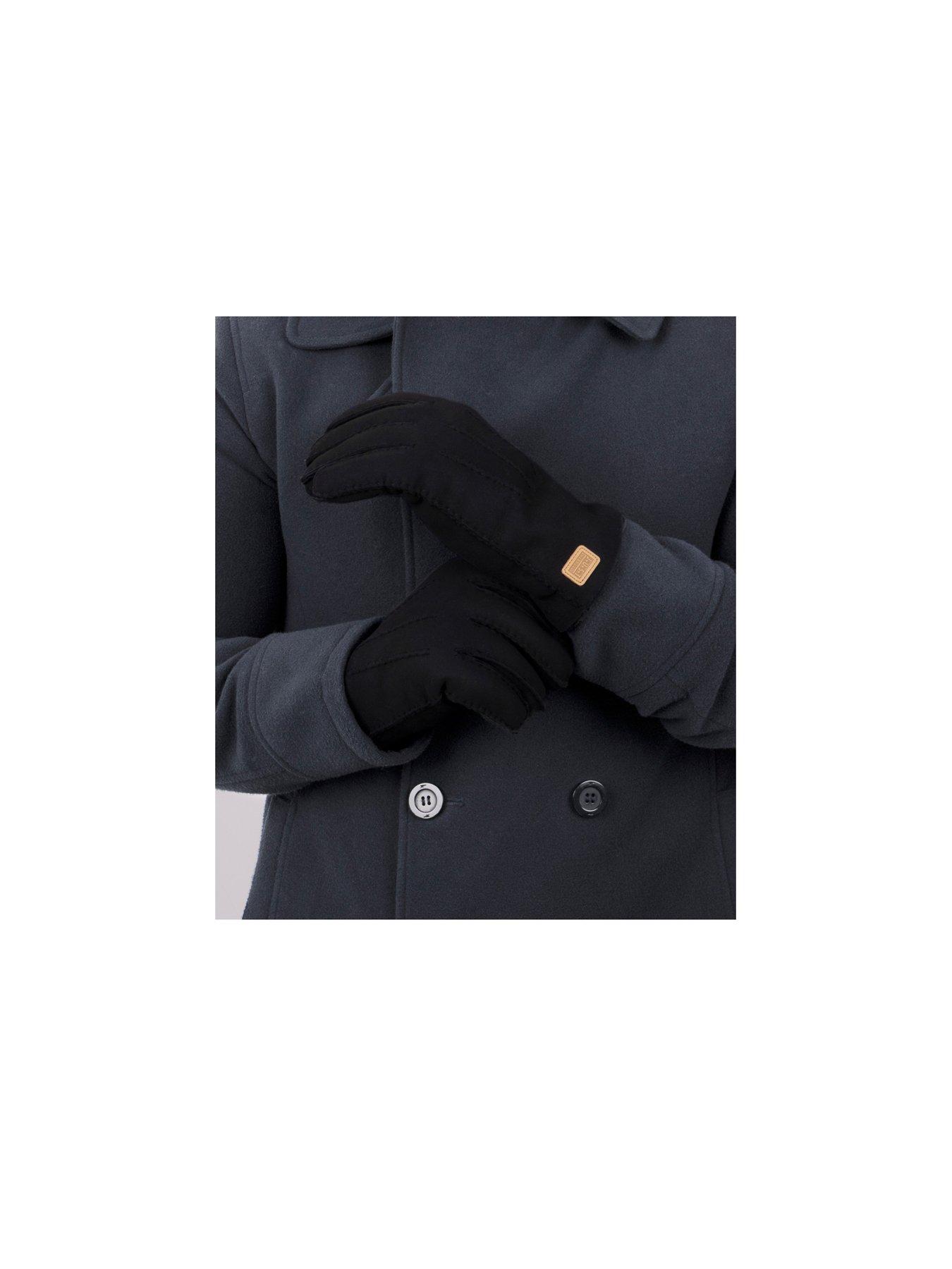 Image 2 of 3 of TOTES Mens Rowan Sheepskin Knitted Gloves - Black