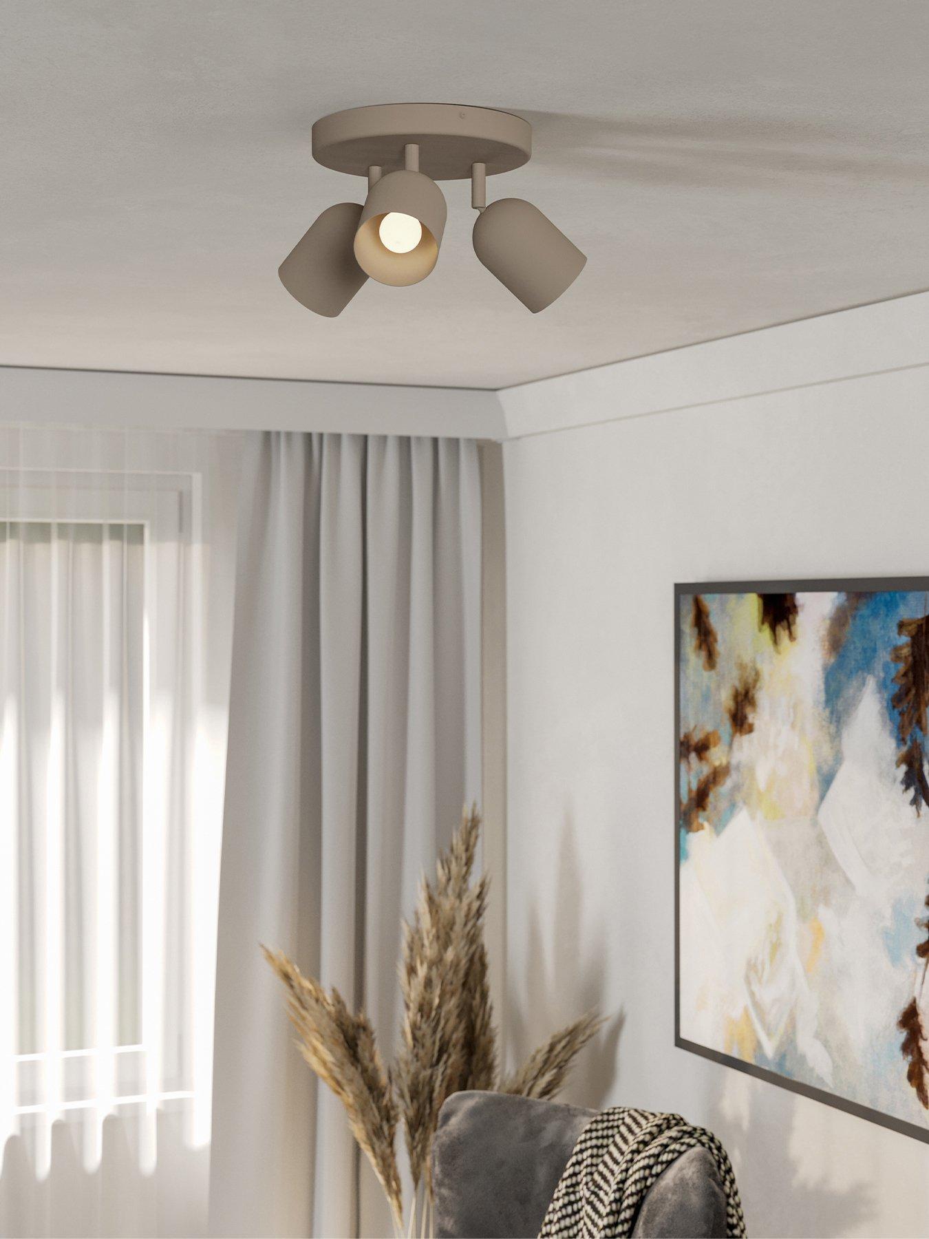 Eglo Eglo Tilston Steel Minimalist Triple Ceiling Spotlight, Sandy
