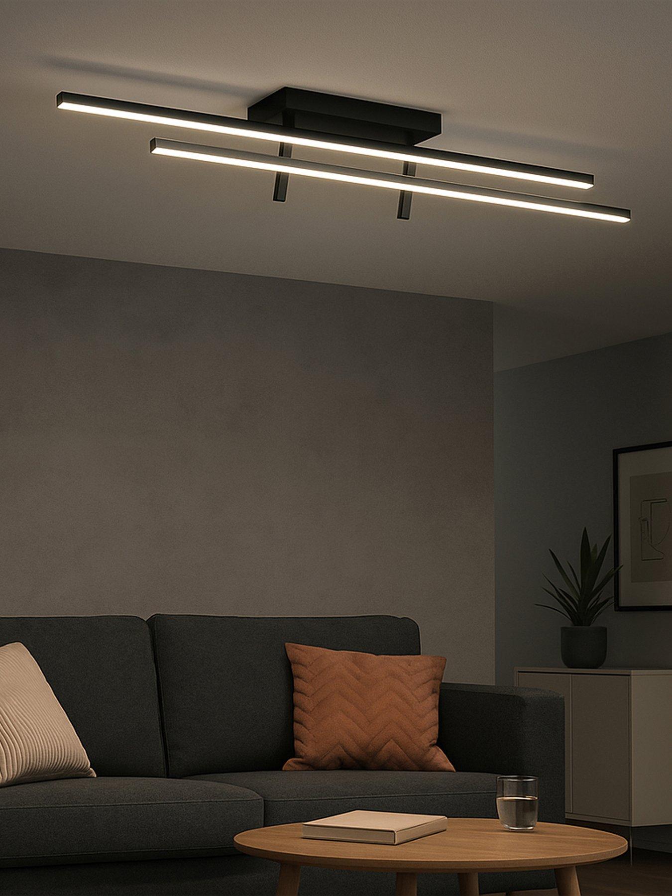 Eglo Eglo Trepiliano Aluminium & Steel Black Modern Led Linear Ceiling Light