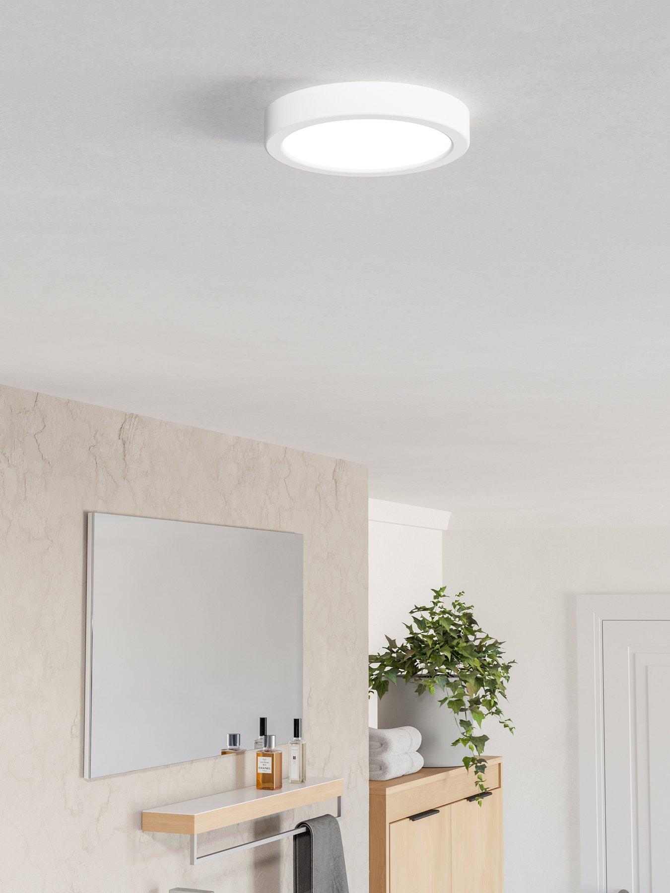 Eglo Eglo Fueva 6 Ip44 Led Cct Plastic Ceiling Light, (d) 16.6cm White