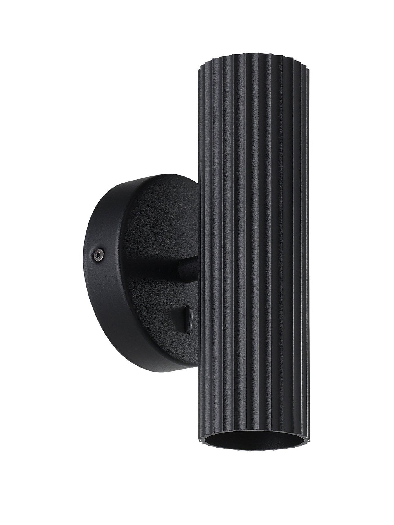Image 2 of 5 of Eglo Portillo Aluminium &amp; Steel Modern Uplight &amp; Wall Down Light, Black