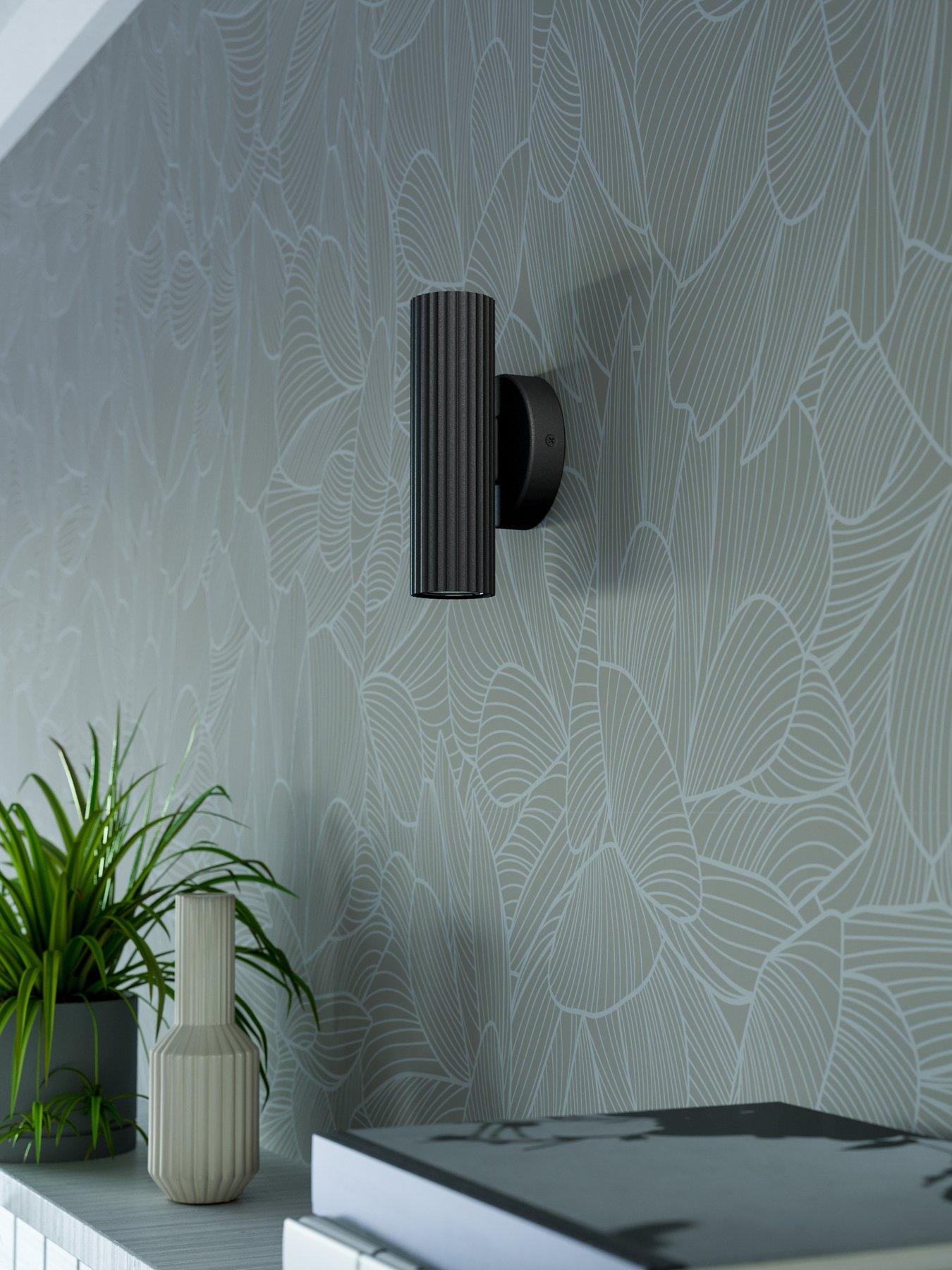 Image 5 of 5 of Eglo Portillo Aluminium &amp; Steel Modern Uplight &amp; Wall Down Light, Black