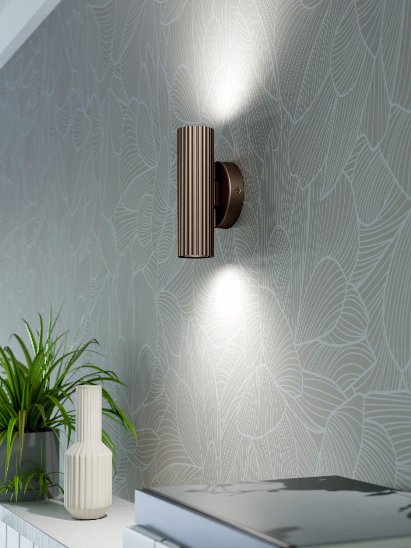 Eglo Eglo Portillo Aluminium  &  Steel Modern Uplight  &  Wall Down Light, Bronze