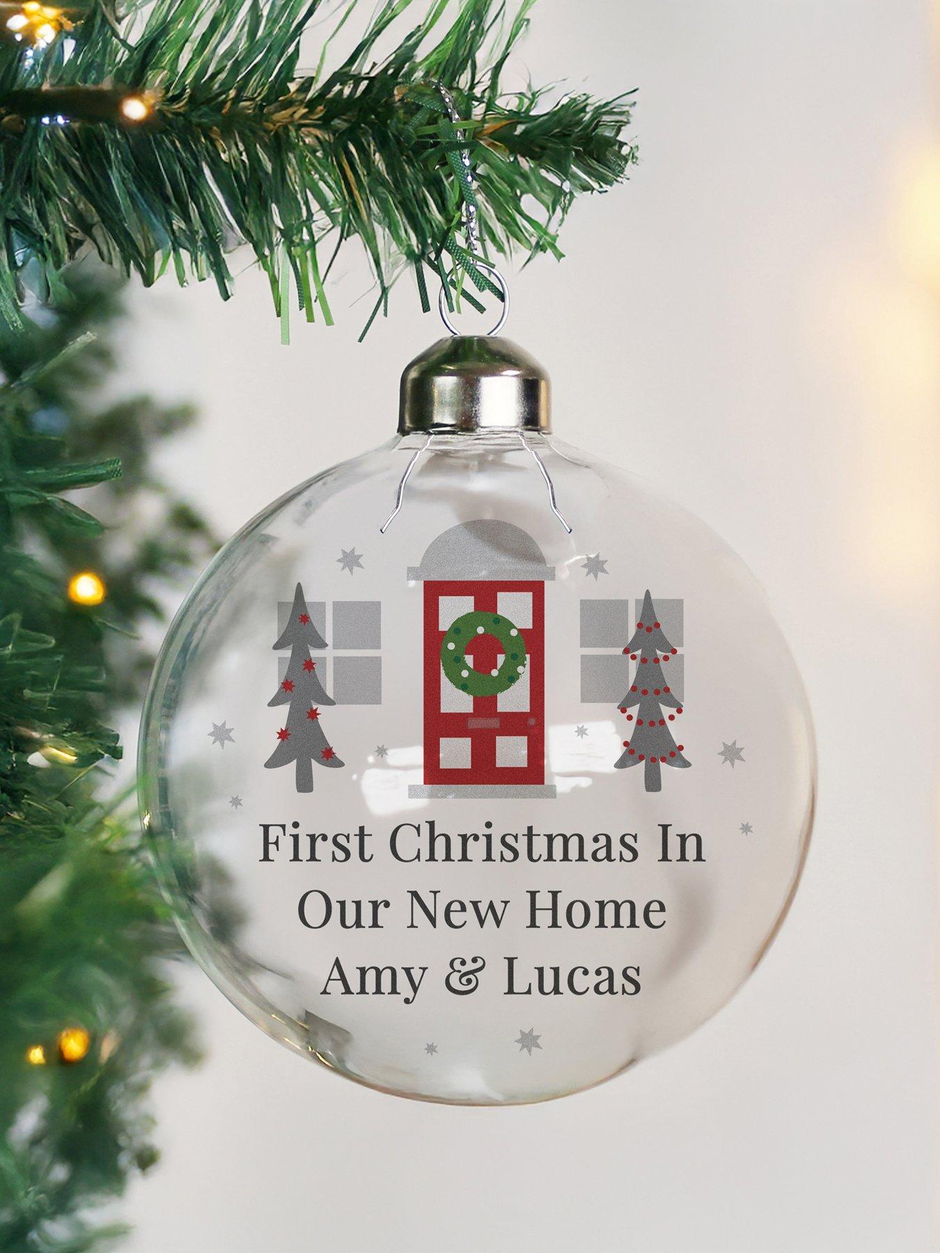 The Personalised Memento Company Personalised Home For Christmas Glass Bauble