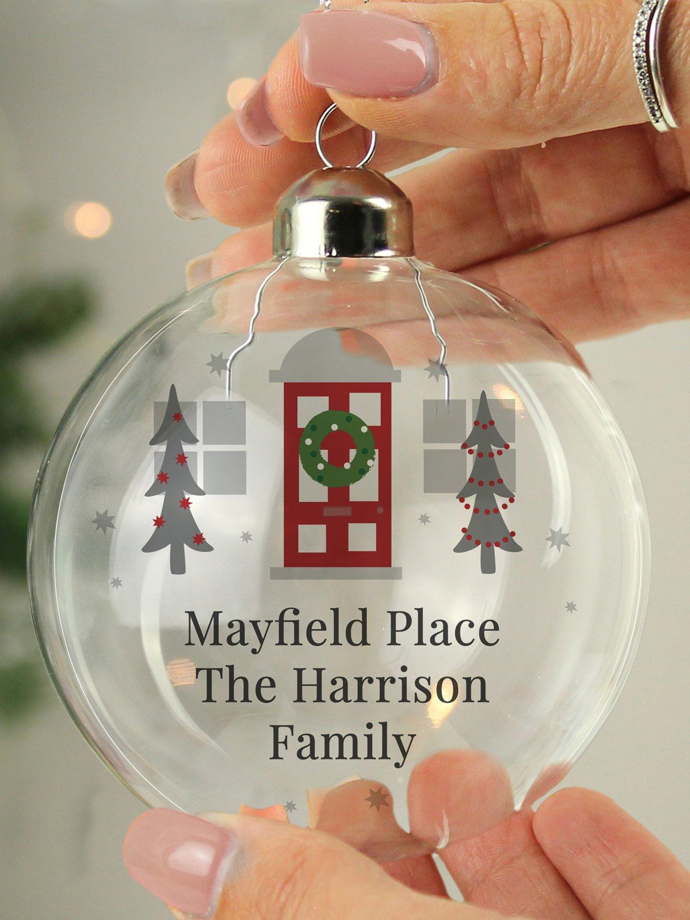 the-personalised-memento-company-personalised-home-for-christmas-glass-baublestillFront