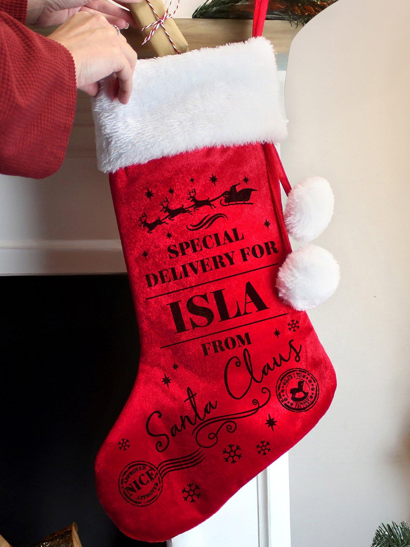 Image 2 of 3 of The Personalised Memento Company Personalised Special Delivery Red Stocking