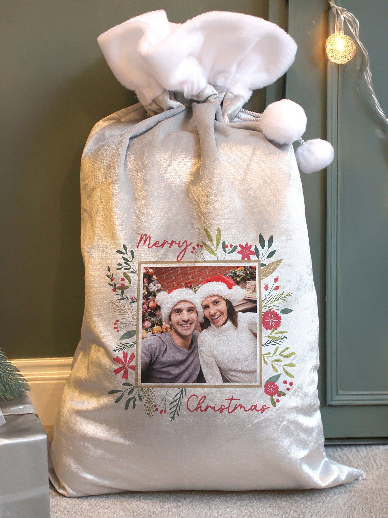 Image 1 of 3 of The Personalised Memento Company Personalised Photo Upload Christmas Sack