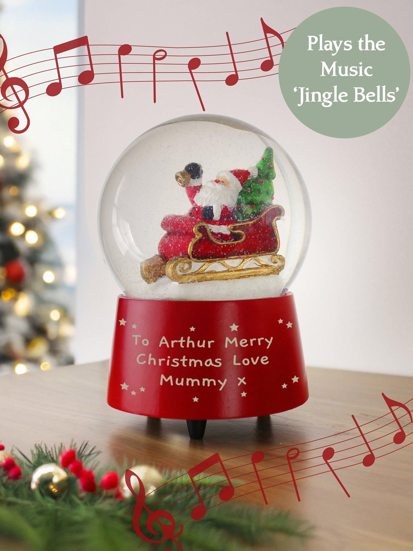 Image 1 of 3 of The Personalised Memento Company Personalised Message Musical Santa Globe