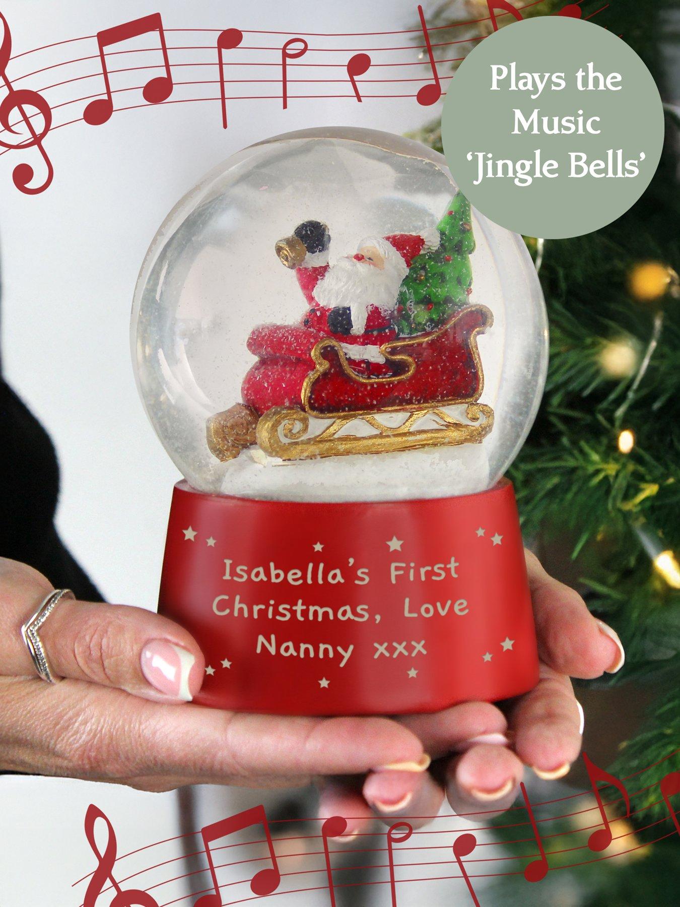 Image 2 of 3 of The Personalised Memento Company Personalised Message Musical Santa Globe