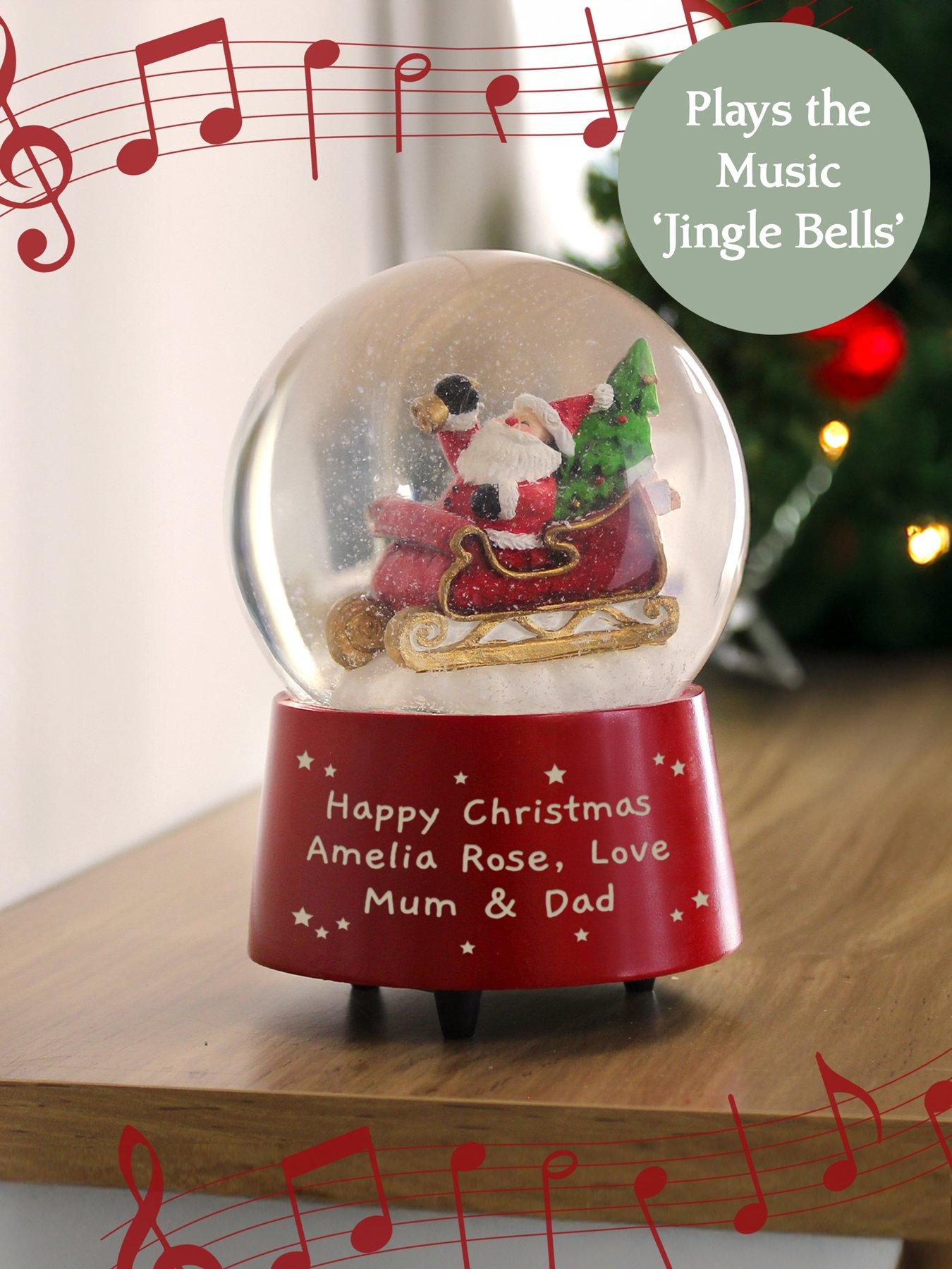 Image 3 of 3 of The Personalised Memento Company Personalised Message Musical Santa Globe
