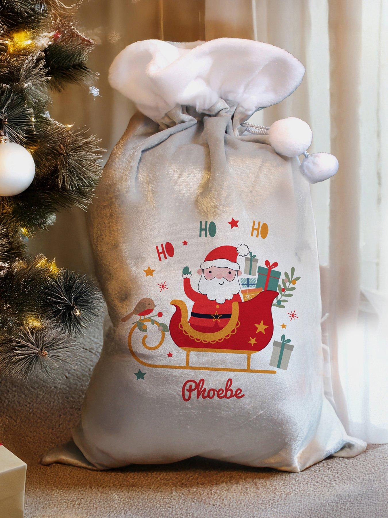 Image 1 of 3 of The Personalised Memento Company Personalised Santa Sleigh Christmas Sack
