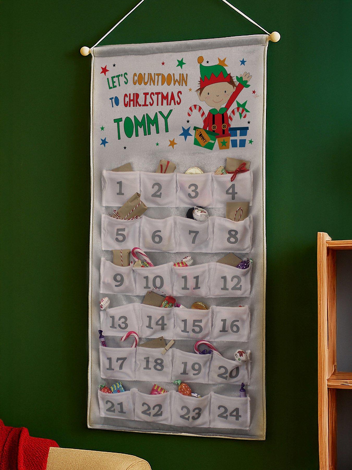 Image 1 of 3 of The Personalised Memento Company Personalised Christmas Elf Advent Calendar