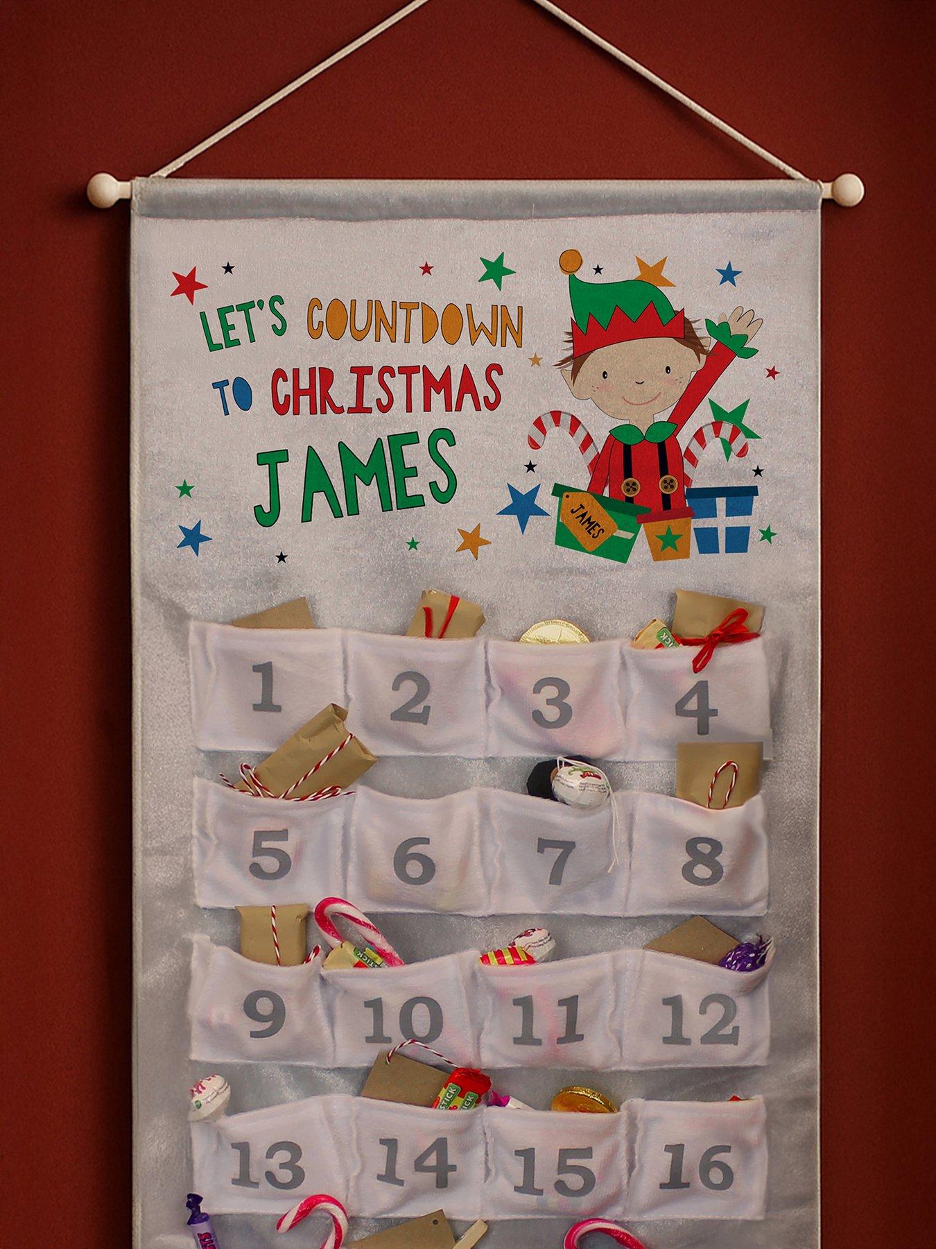 Image 3 of 3 of The Personalised Memento Company Personalised Christmas Elf Advent Calendar