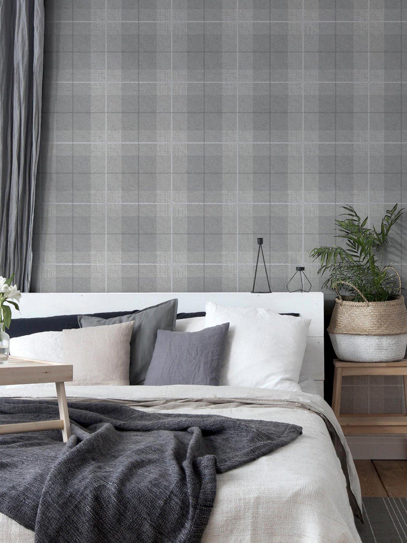 ARTHOUSE Country Tartan Grey Wallpaper