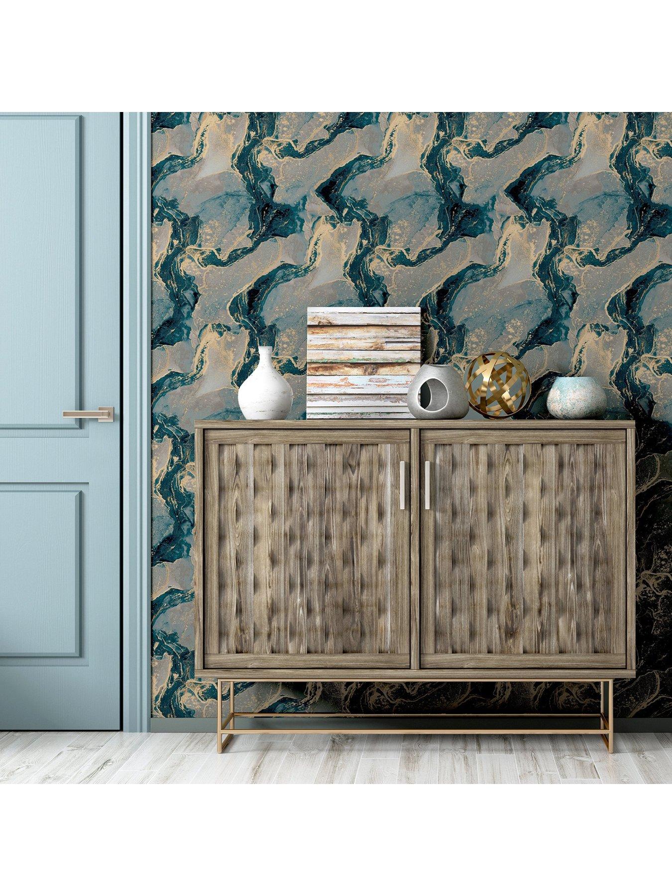 arthouse-abstract-marble-tealgold-wallpaperoutfit