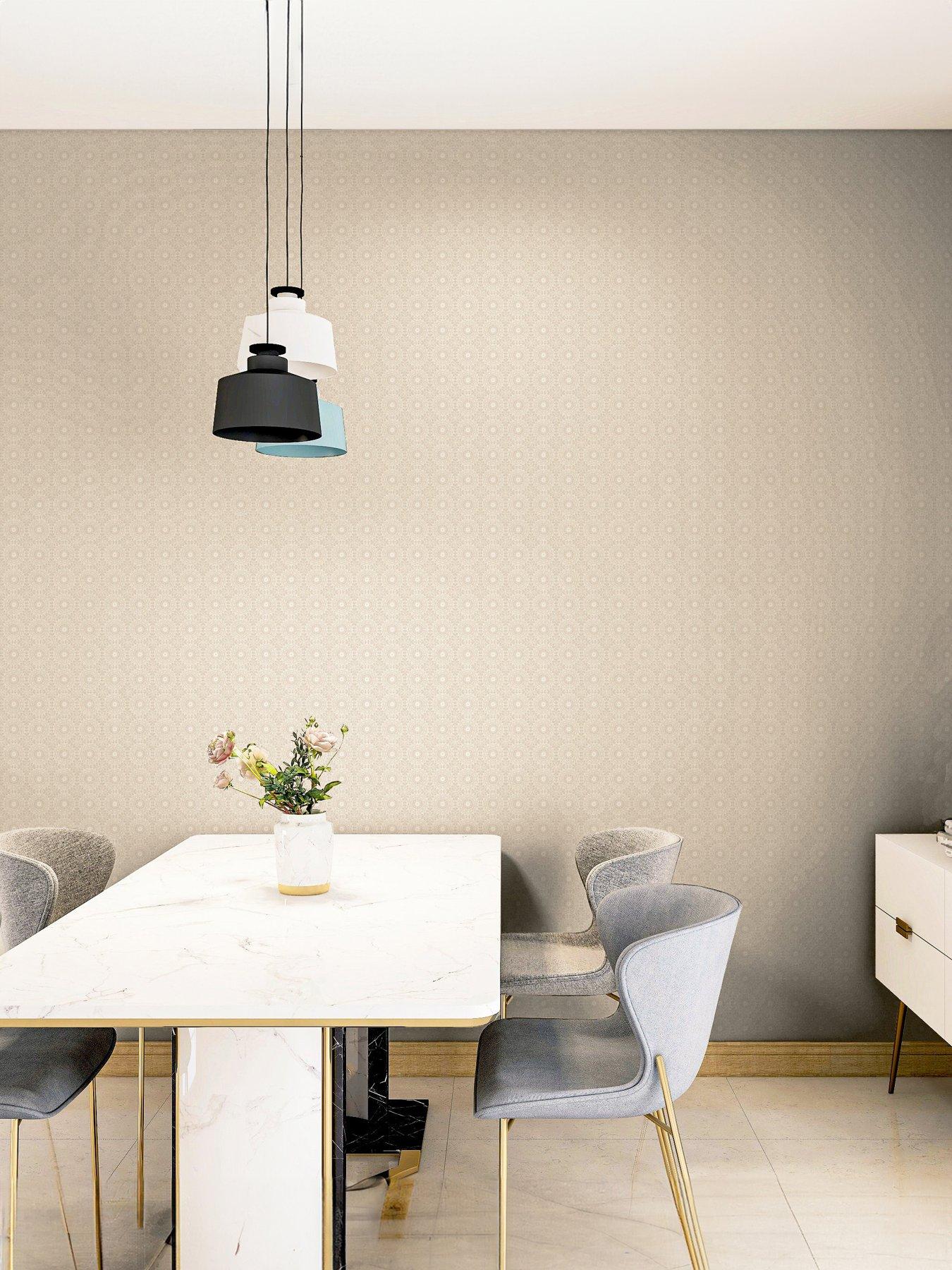 Image 1 of 6 of ARTHOUSE Symmetrical Chic Ivory And Silver Wallpaper