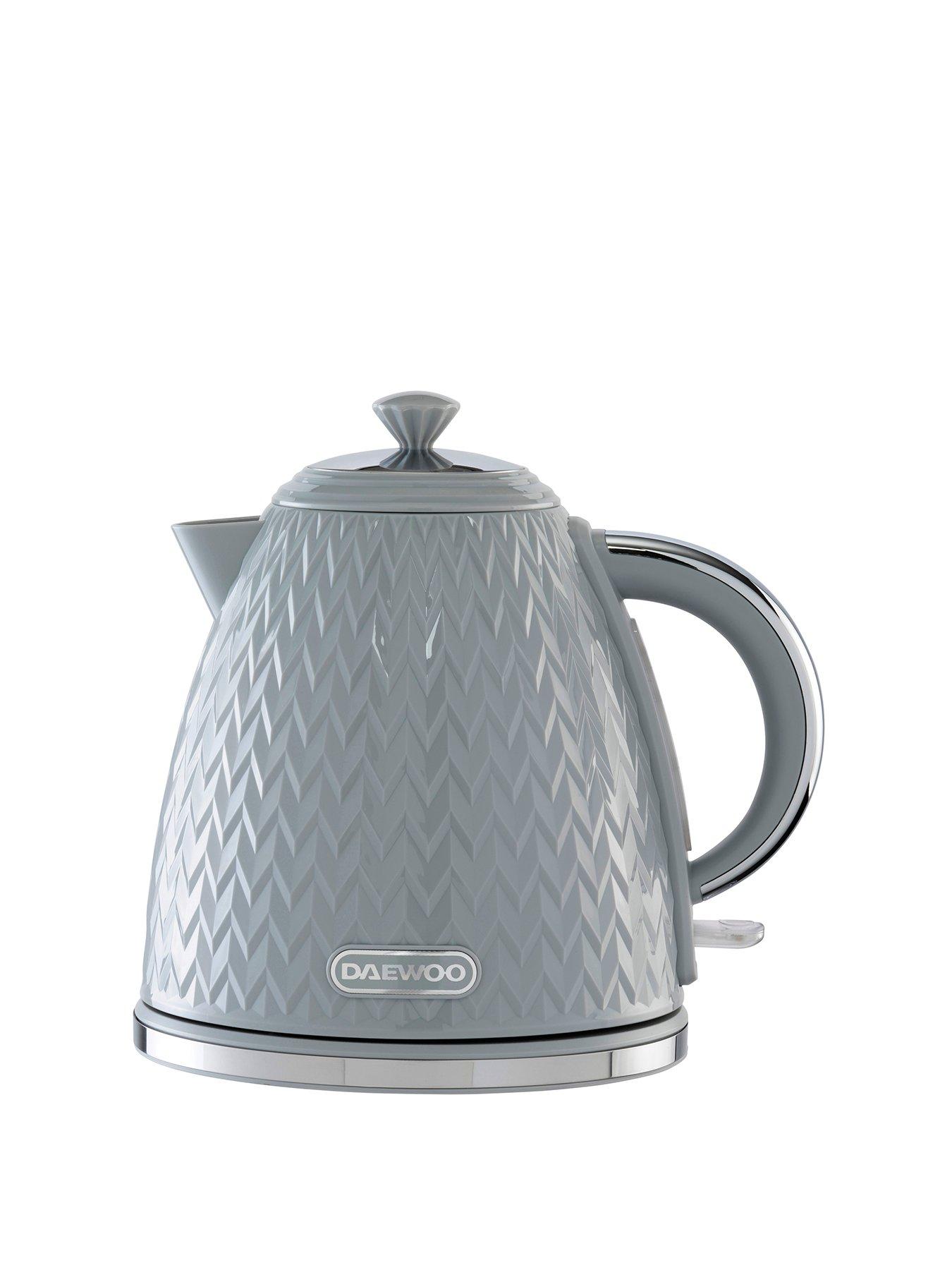 Image 2 of 6 of Daewoo Argyle Jug Kettle and 2 Slice Toaster- Grey