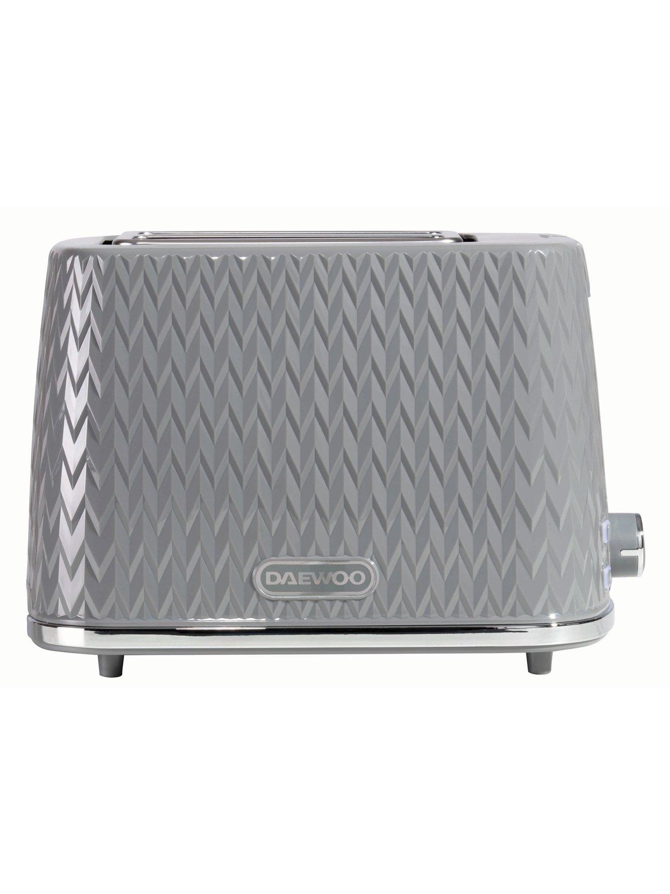 Image 5 of 6 of Daewoo Argyle Jug Kettle and 2 Slice Toaster- Grey