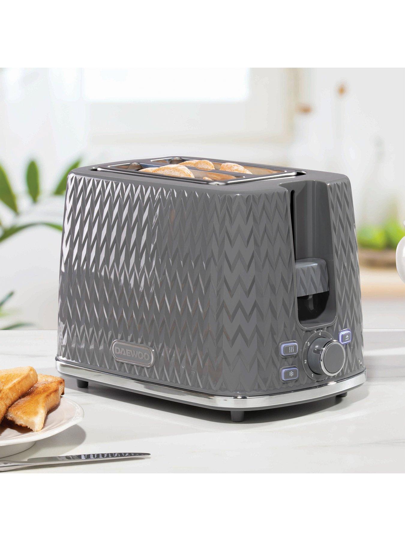 Image 6 of 6 of Daewoo Argyle Jug Kettle and 2 Slice Toaster- Grey