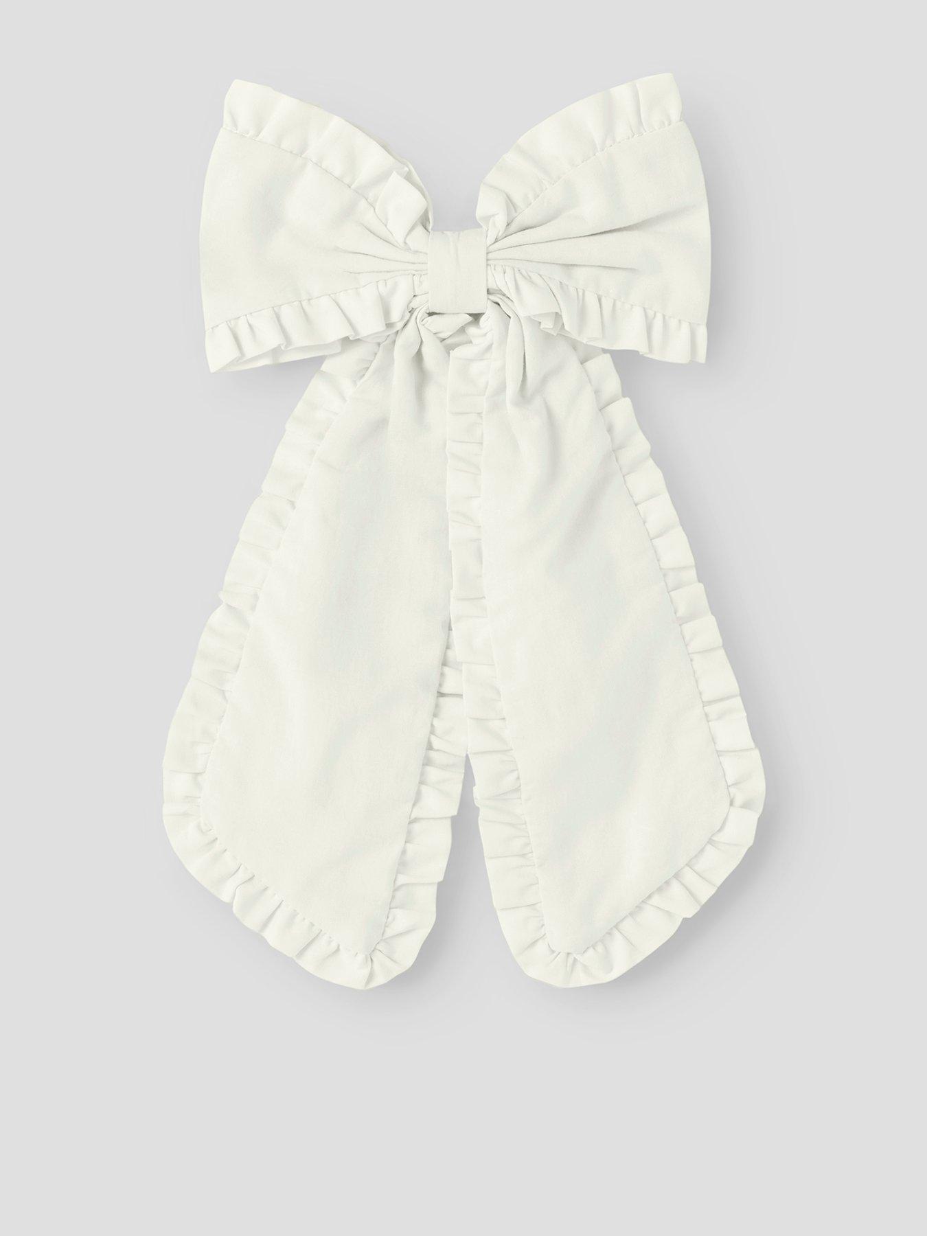Lil Atelier Mini Girls Oversized Bow Hair Clip - Cream
