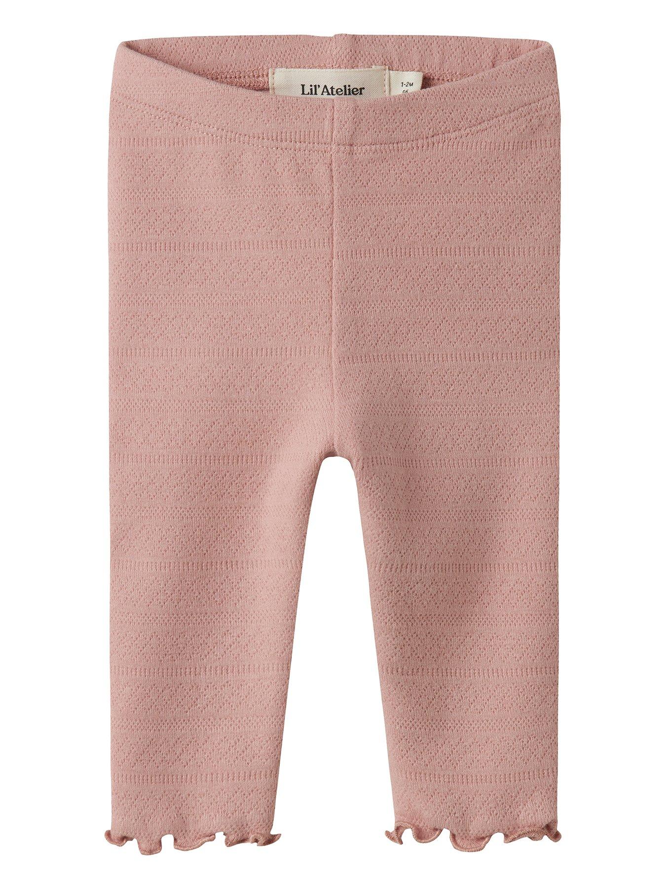 Lil Atelier Baby Girls Pointelle Leggings - Light Pink