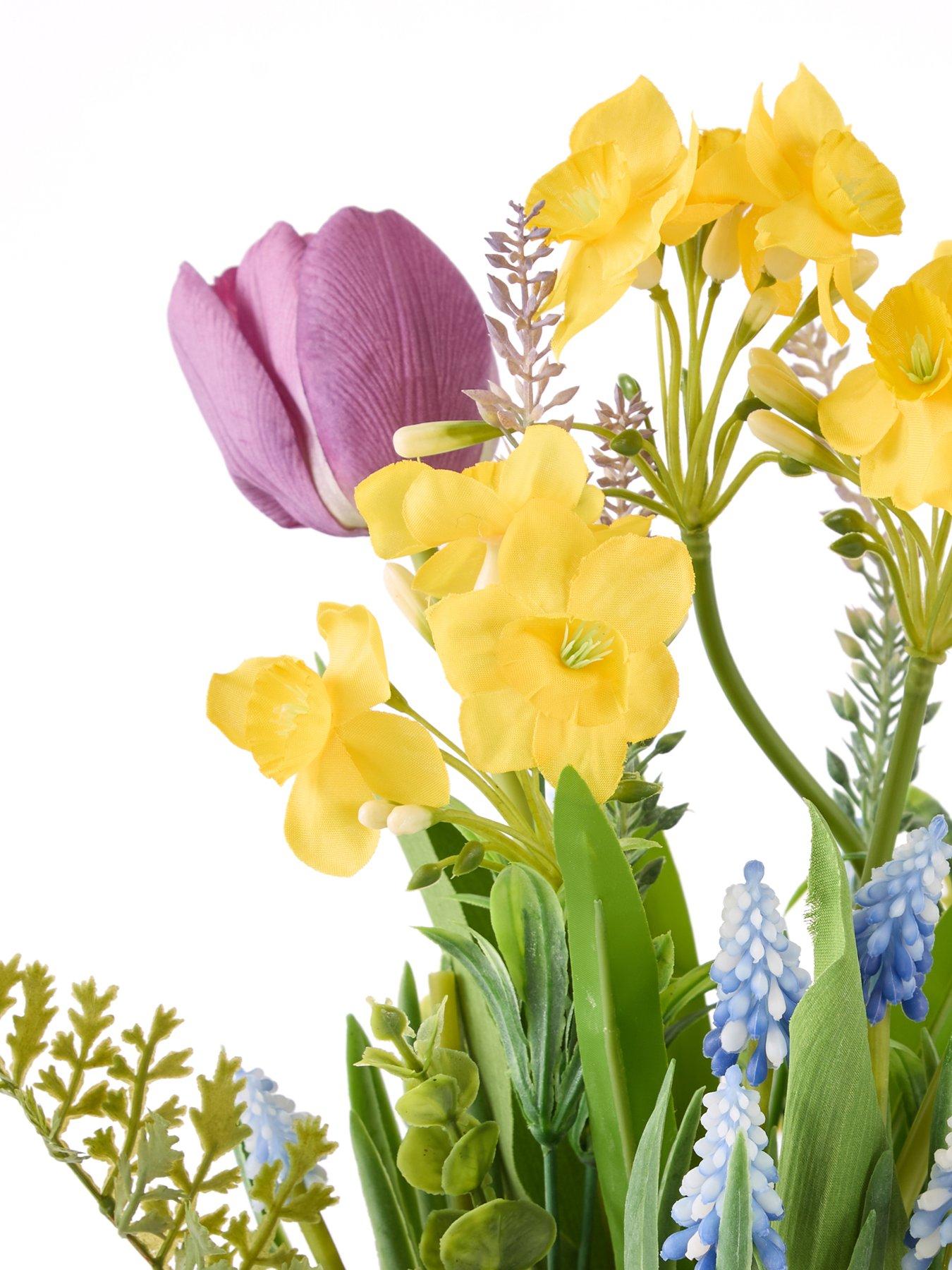 Image 4 of 7 of The Very Collection 39cm Flowers in Embossed Ceramic Pot