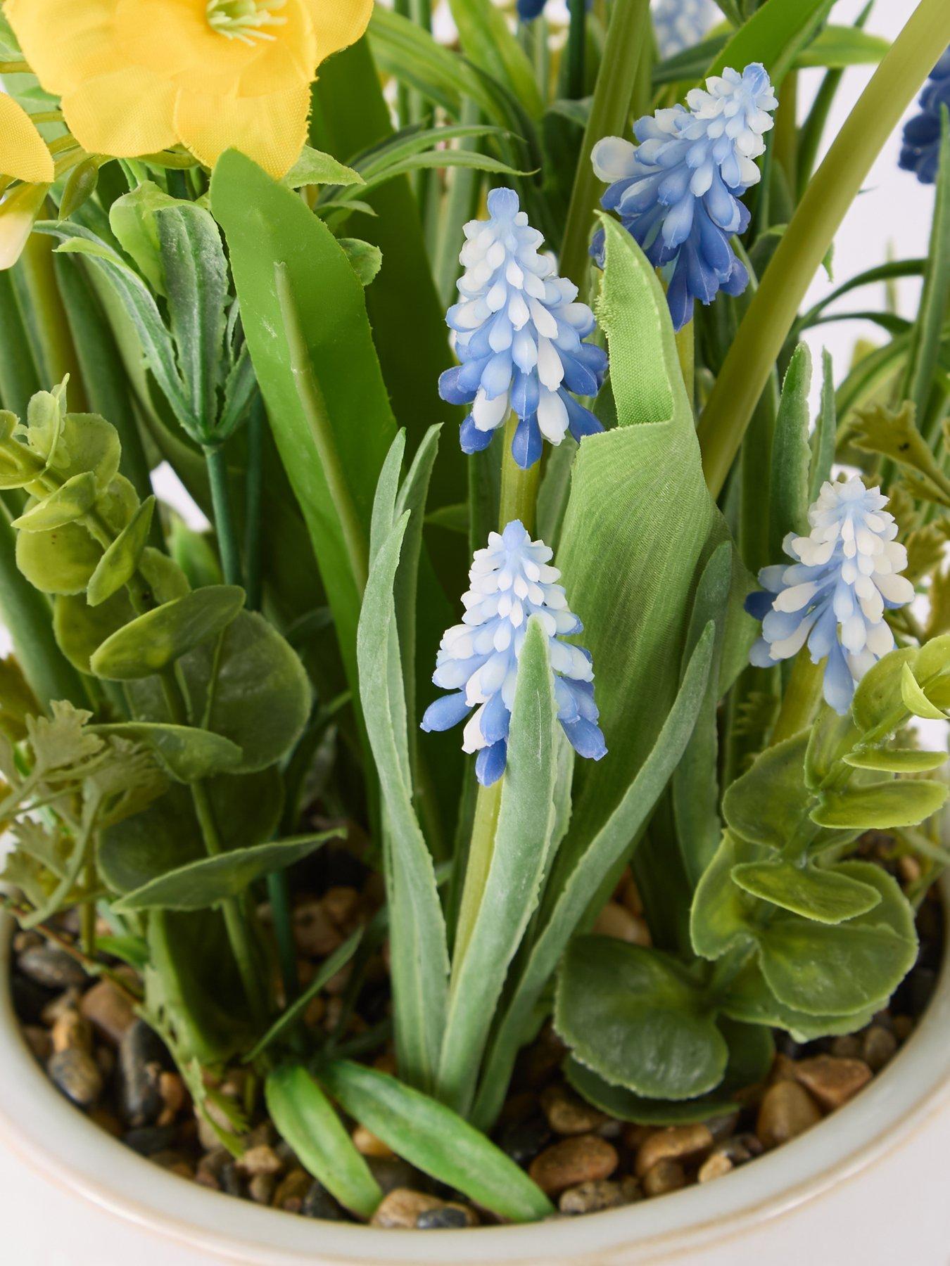 Image 6 of 7 of The Very Collection 39cm Flowers in Embossed Ceramic Pot
