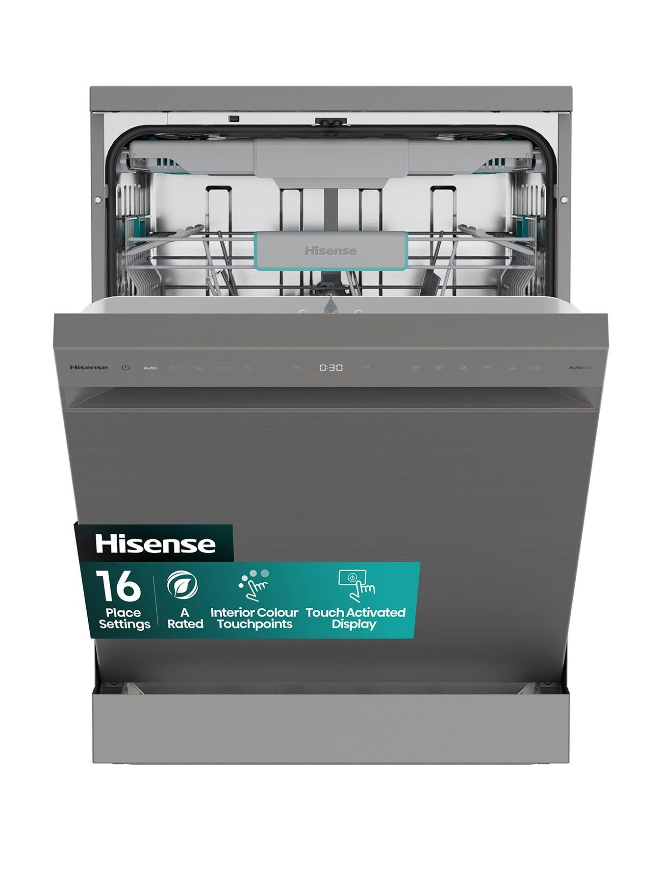 Image 1 of 7 of Hisense Hisense HS663A90XUK Full Size Dishwasher - Stainless Steel